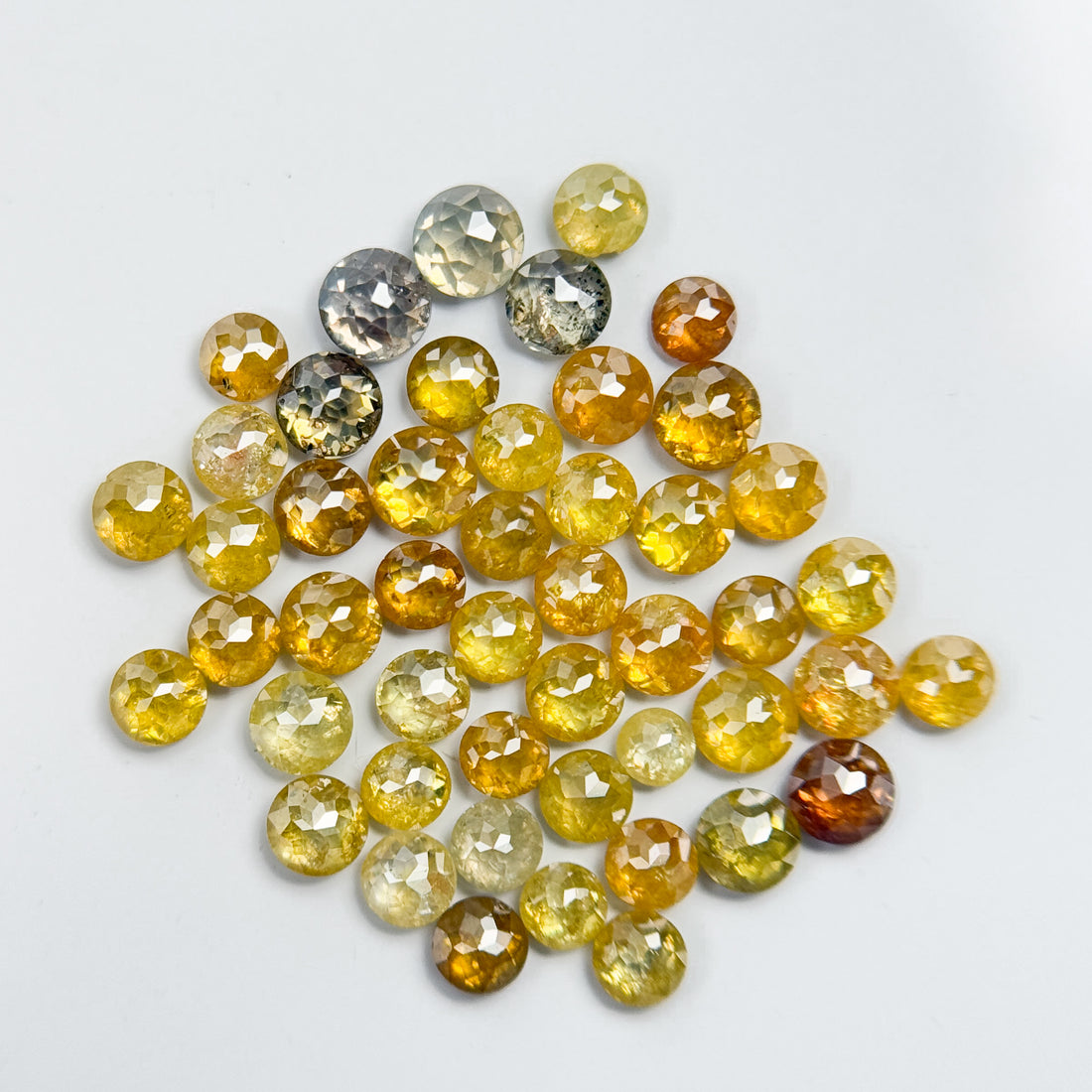 10 Ct Round Rose Cut Yellow Natural Fancy Diamond
