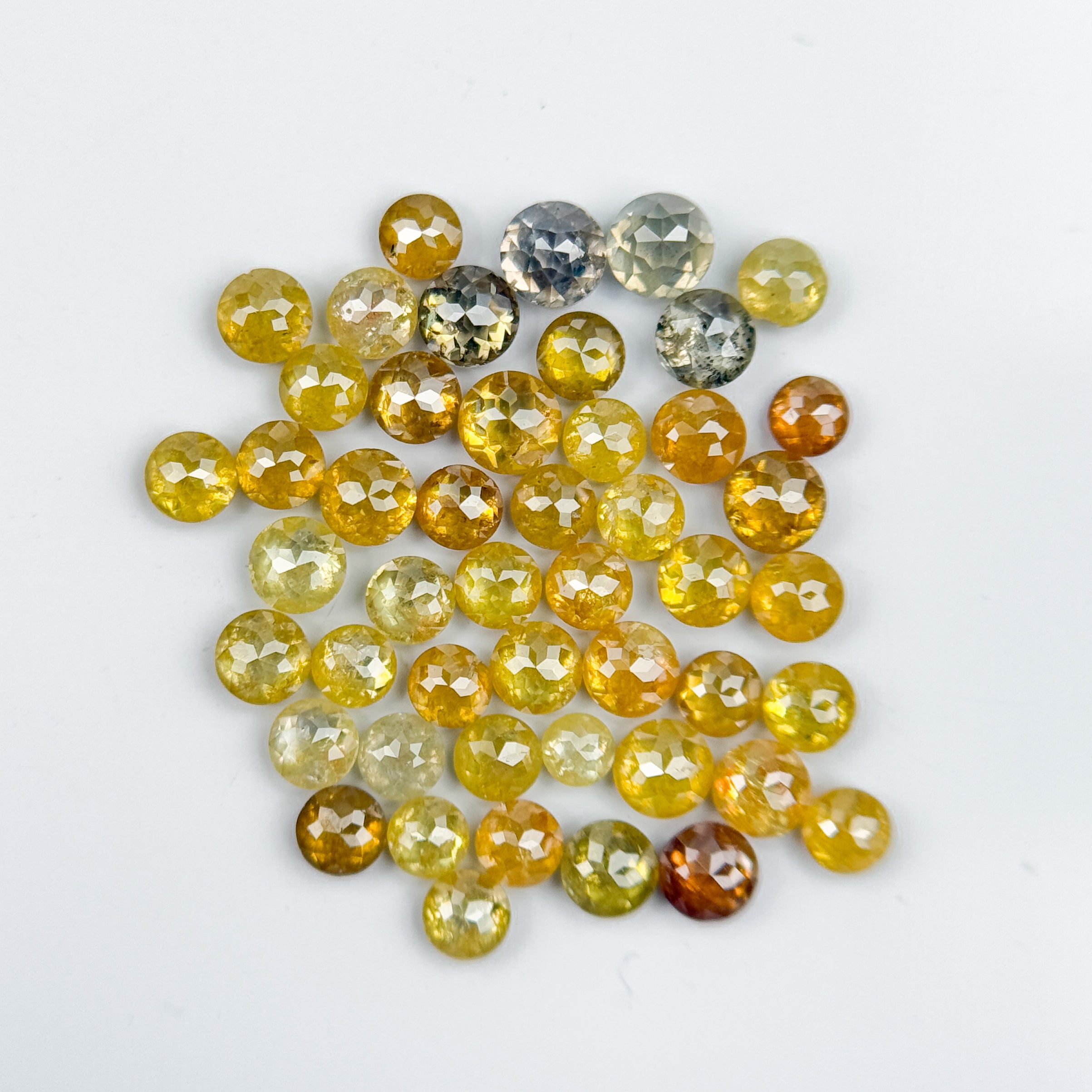 10 Ct Round Rose Cut Yellow Natural Fancy Diamond