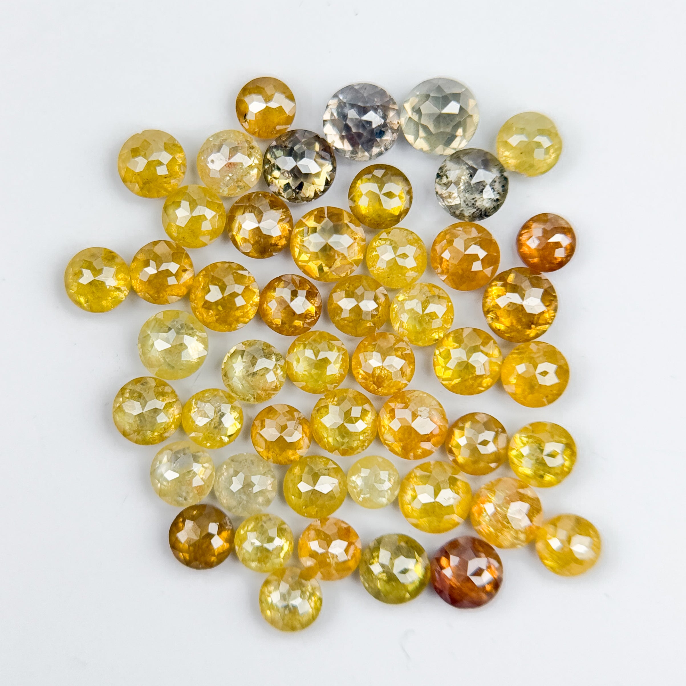 10 Ct Round Rose Cut Yellow Natural Fancy Diamond
