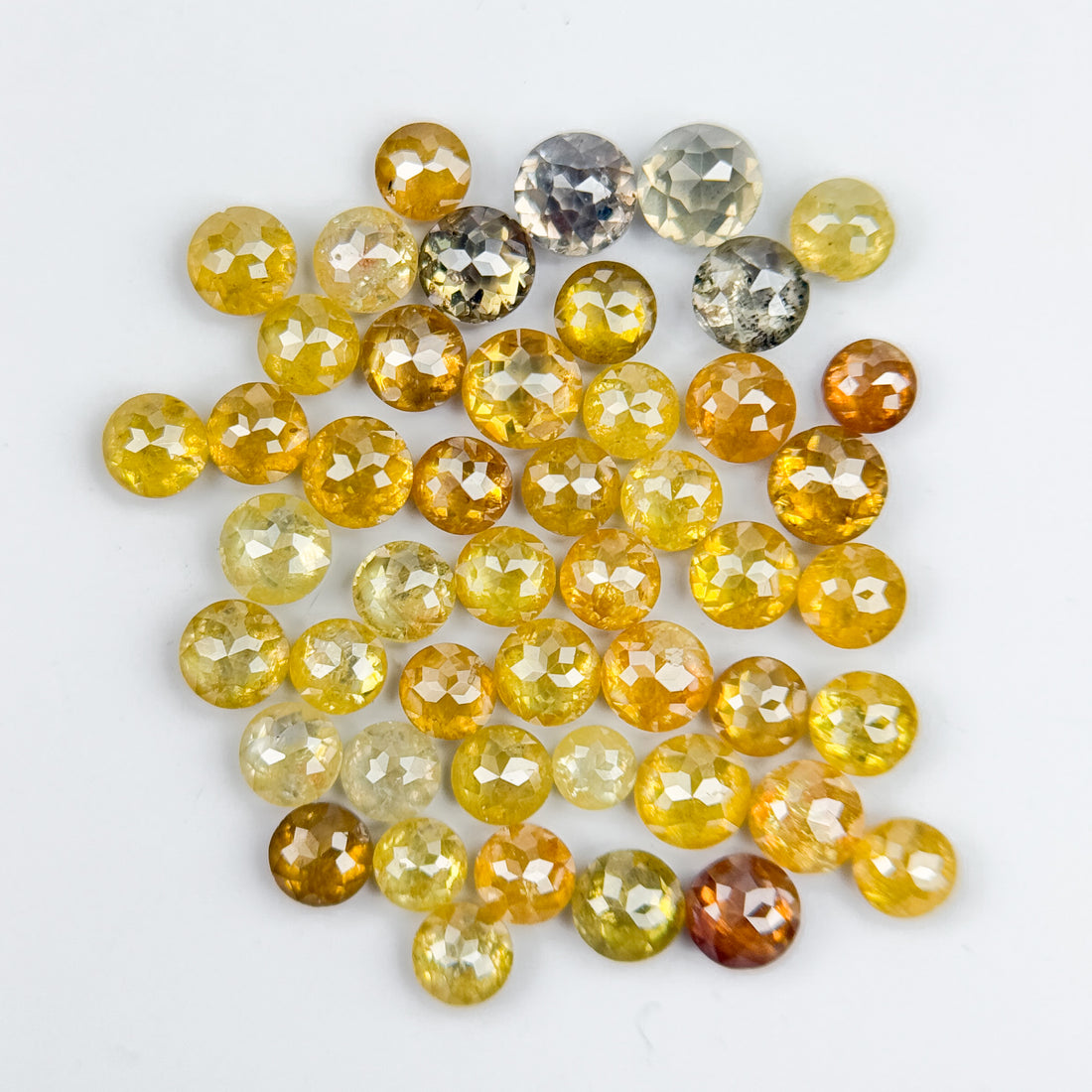10 Ct Round Rose Cut Yellow Natural Fancy Diamond