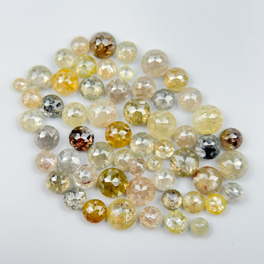 9 Ct Round Rose Cut Yellow and Orange Natural Fancy Diamond