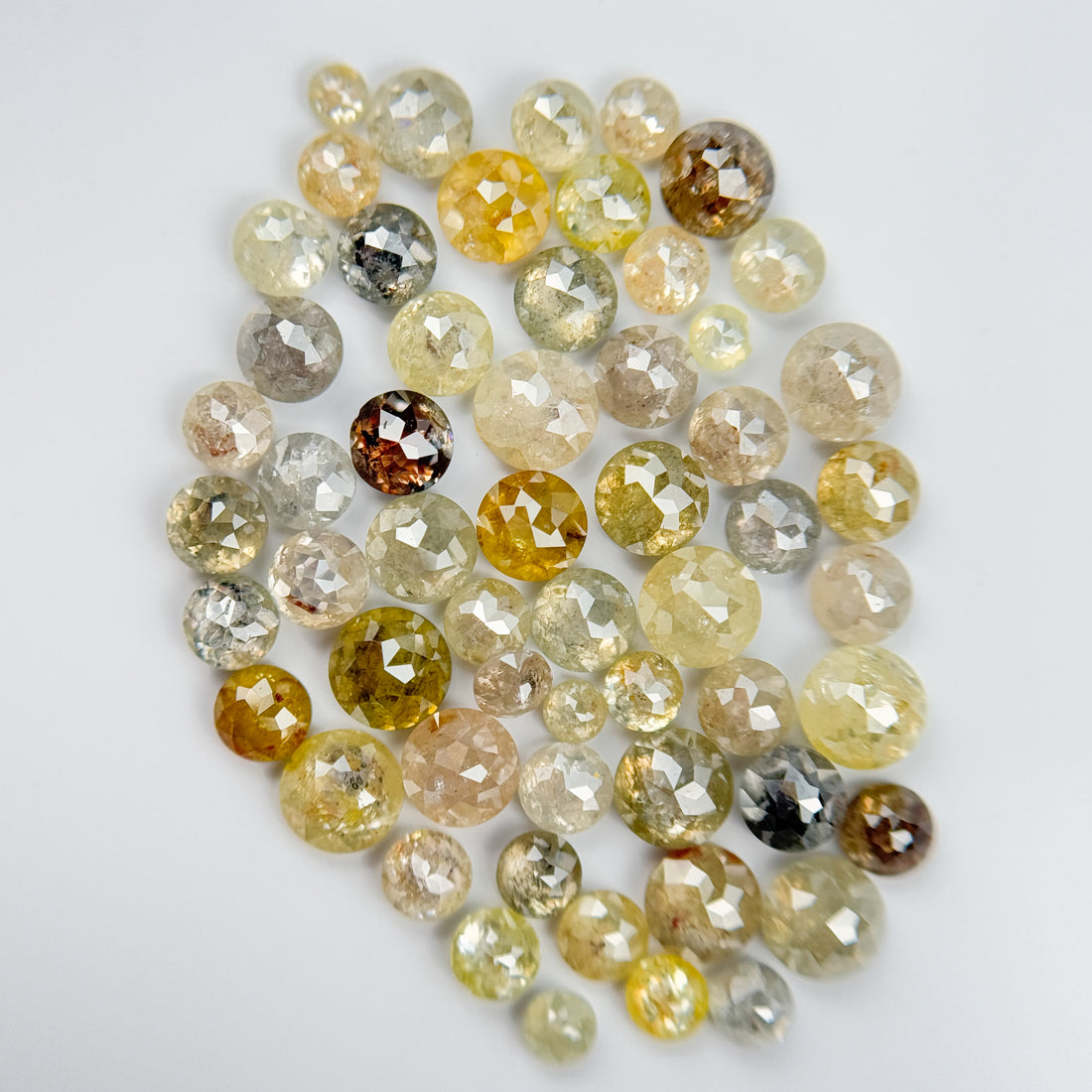9 Ct Round Rose Cut Yellow and Orange Natural Fancy Diamond