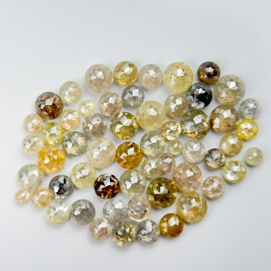 9 Ct Round Rose Cut Yellow and Orange Natural Fancy Diamond
