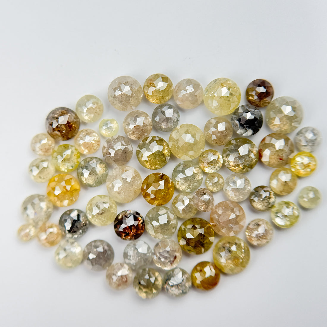 9 Ct Round Rose Cut Yellow and Orange Natural Fancy Diamond