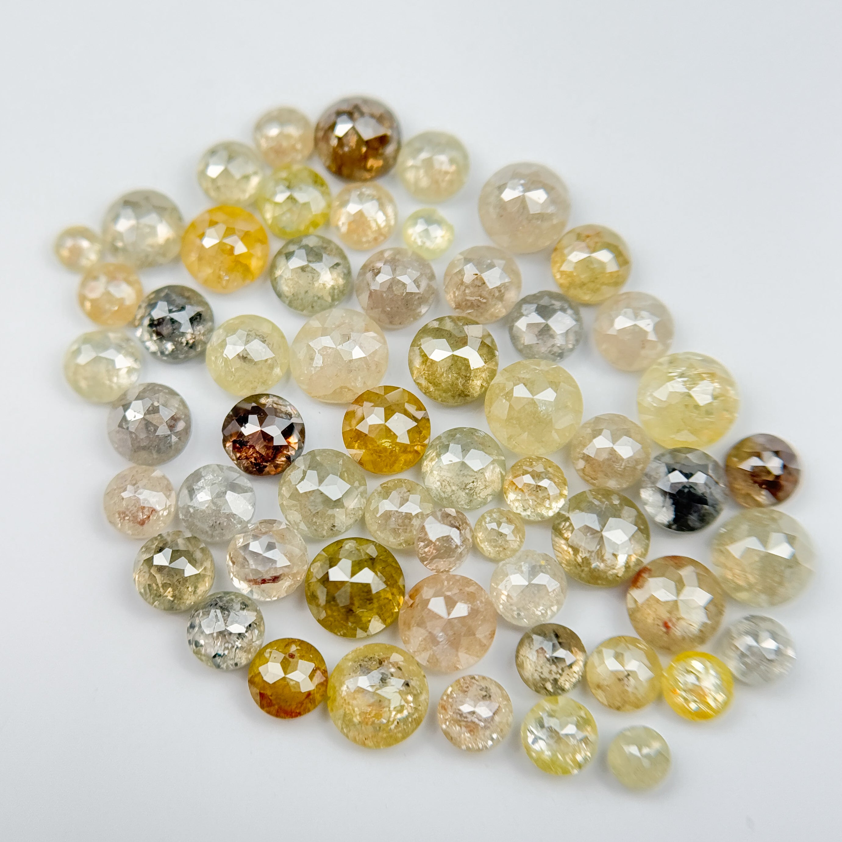9 Ct Round Rose Cut Yellow and Orange Natural Fancy Diamond