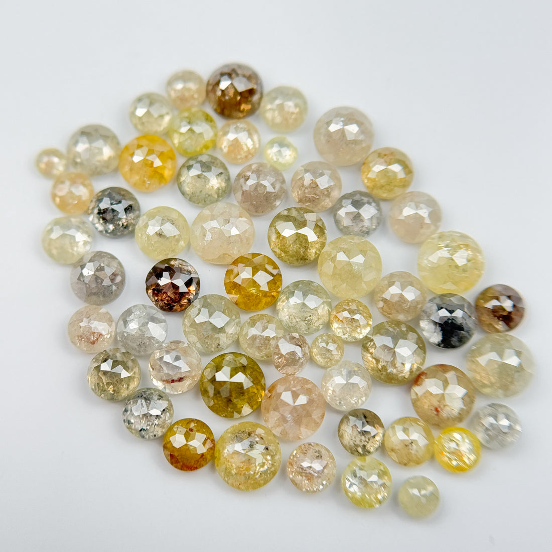 9 Ct Round Rose Cut Yellow and Orange Natural Fancy Diamond