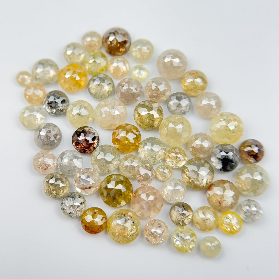 9 Ct Round Rose Cut Yellow and Orange Natural Fancy Diamond