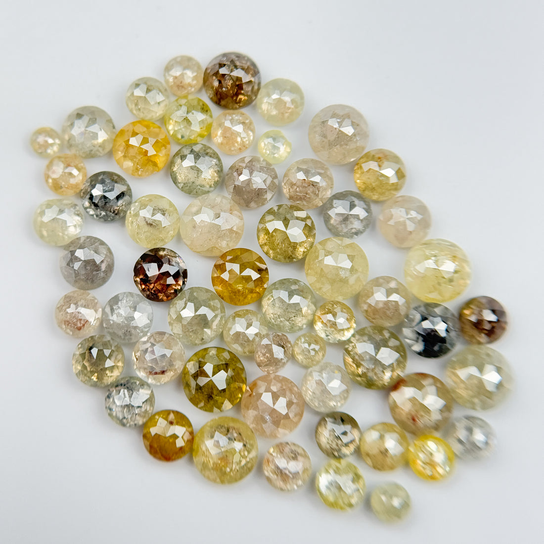 9 Ct Round Rose Cut Yellow and Orange Natural Fancy Diamond