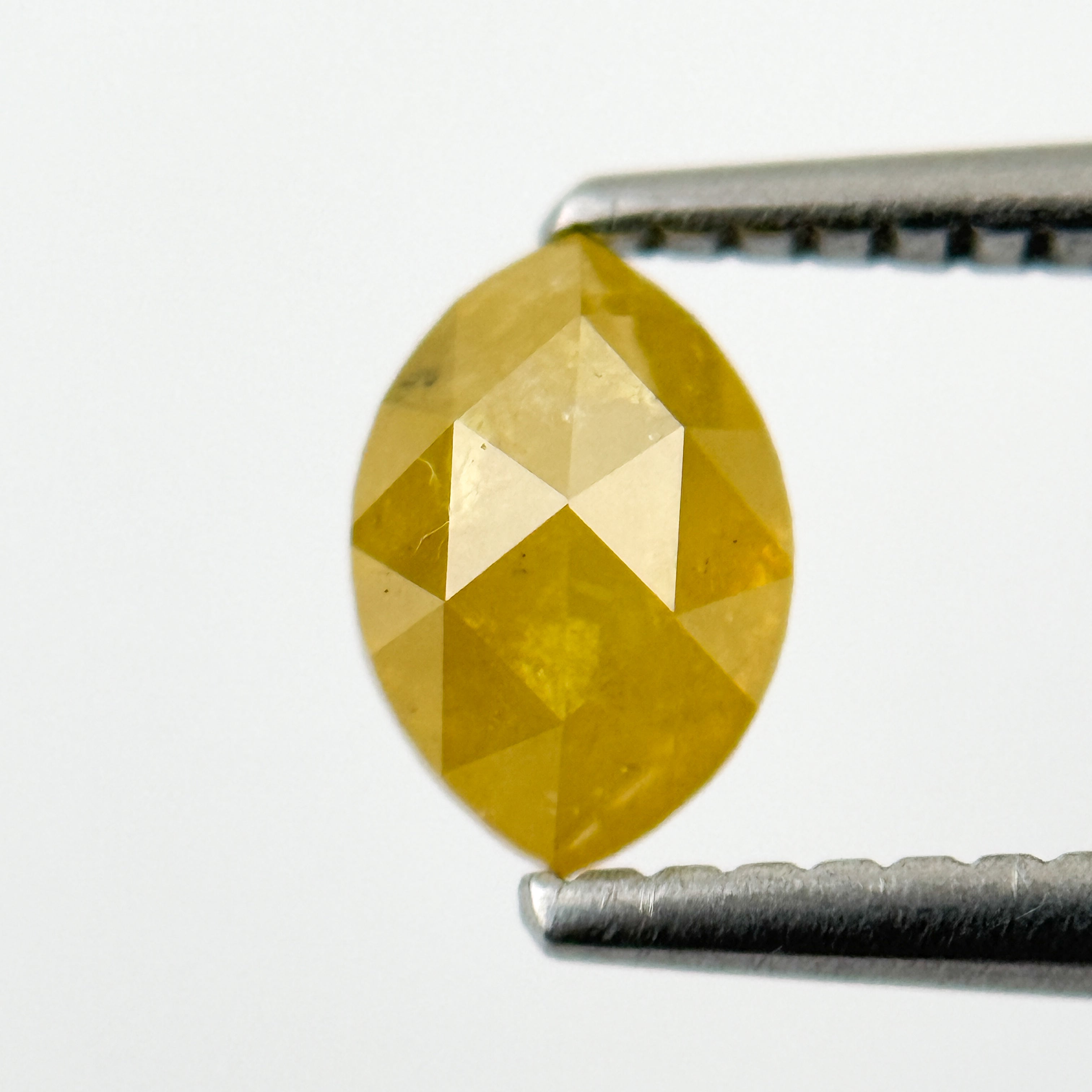 0.76 Ct Marquise Rose Cut Yellow Natural Salt and Pepper Diamond