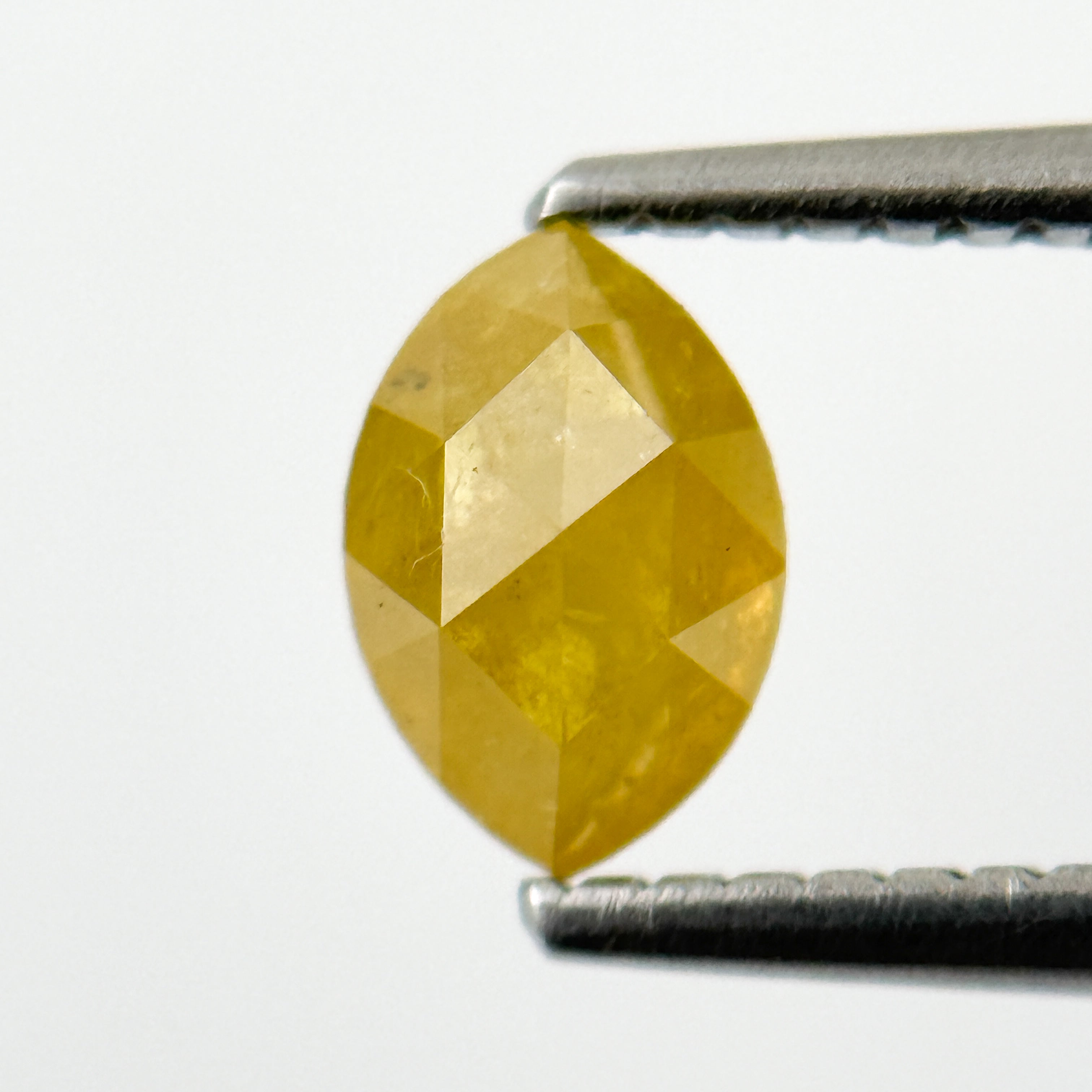0.76 Ct Marquise Rose Cut Yellow Natural Salt and Pepper Diamond