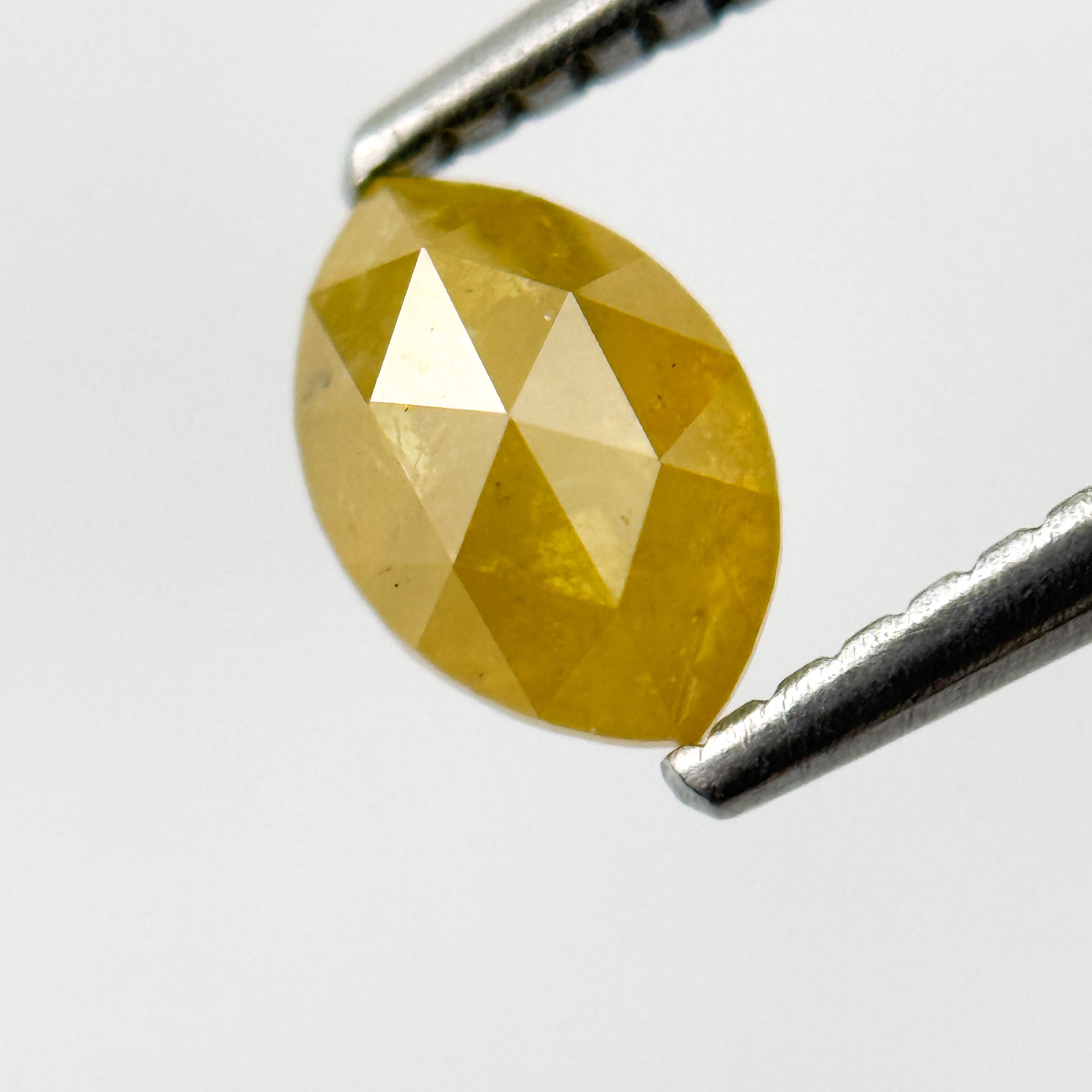 0.76 Ct Marquise Rose Cut Yellow Natural Salt and Pepper Diamond