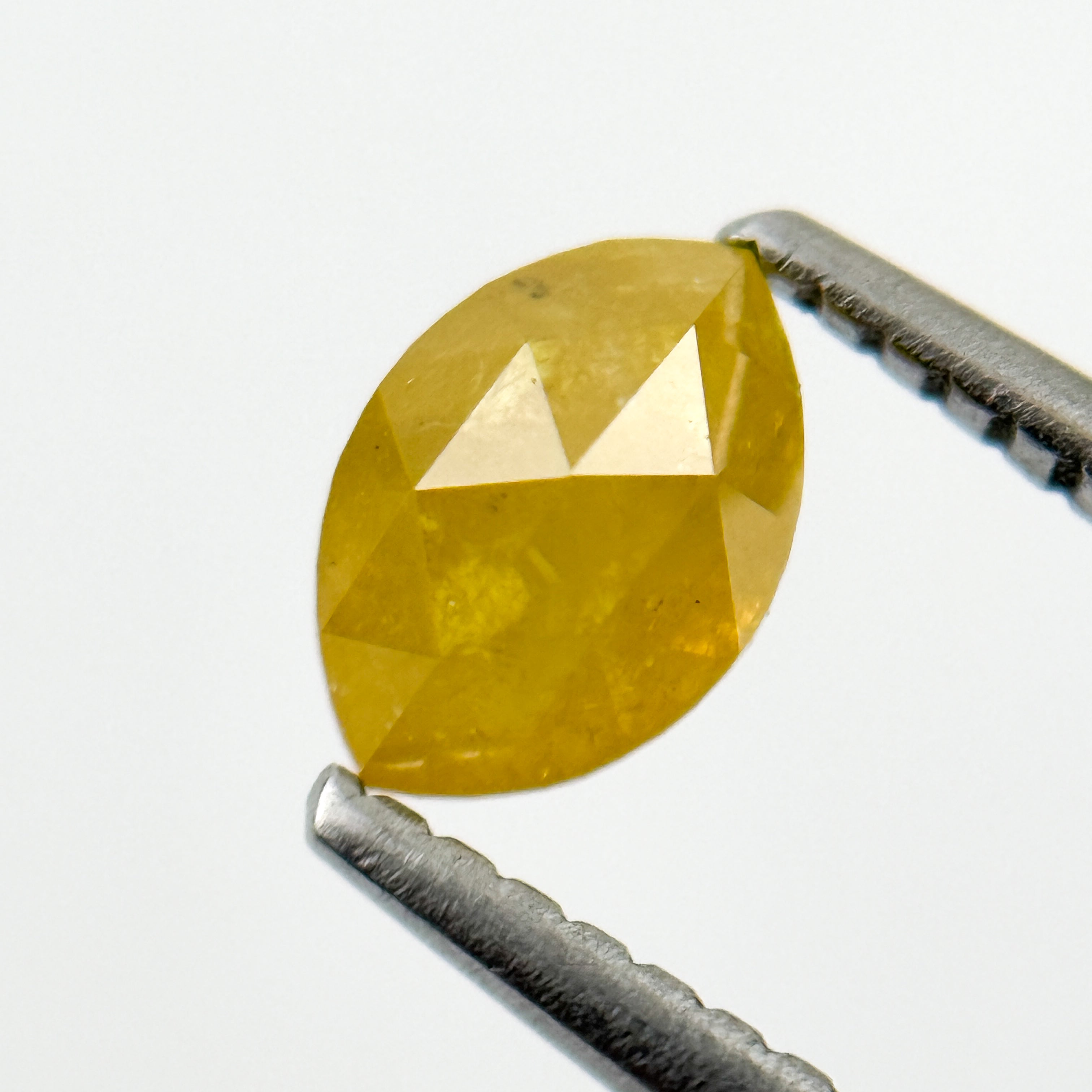 0.76 Ct Marquise Rose Cut Yellow Natural Salt and Pepper Diamond