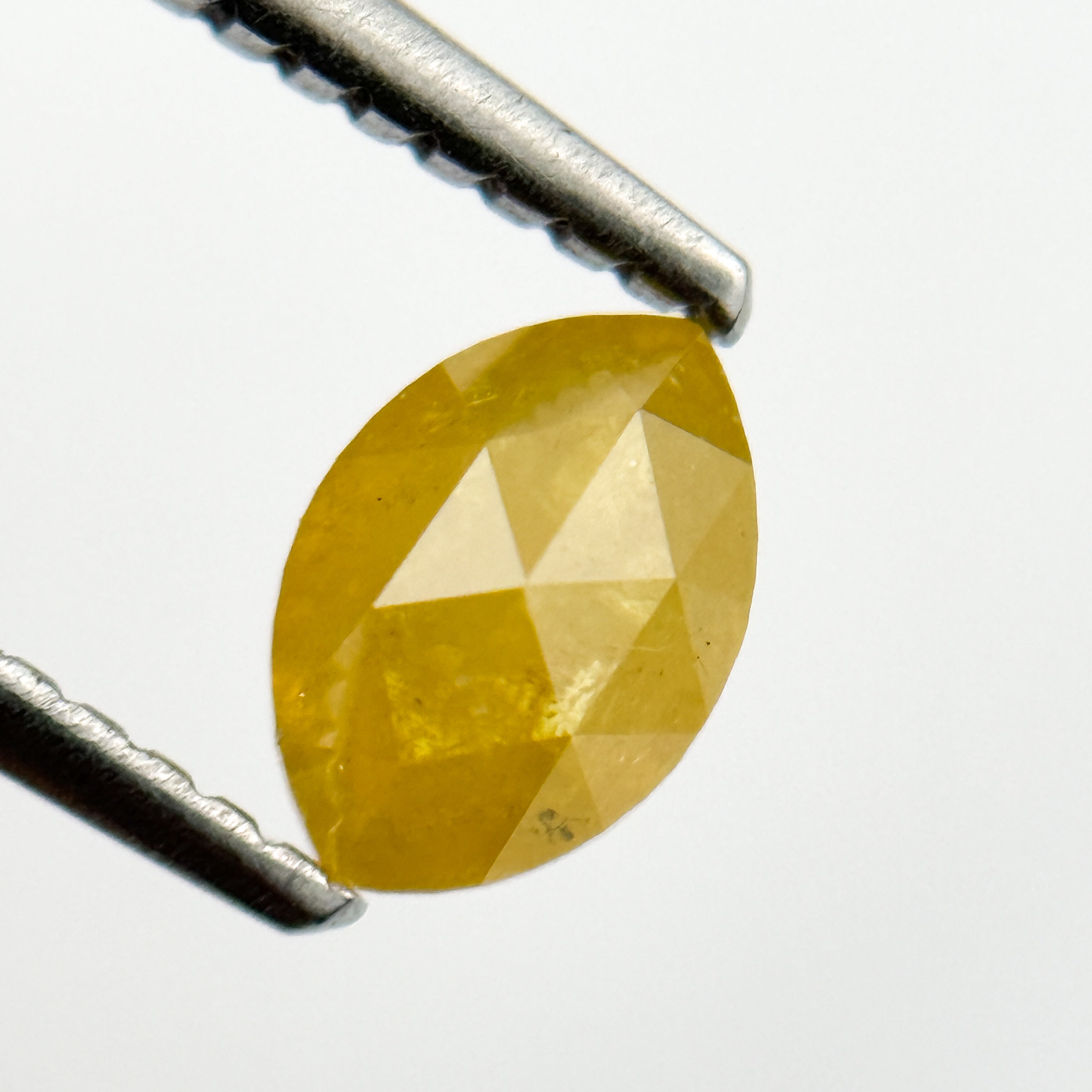 0.76 Ct Marquise Rose Cut Yellow Natural Salt and Pepper Diamond