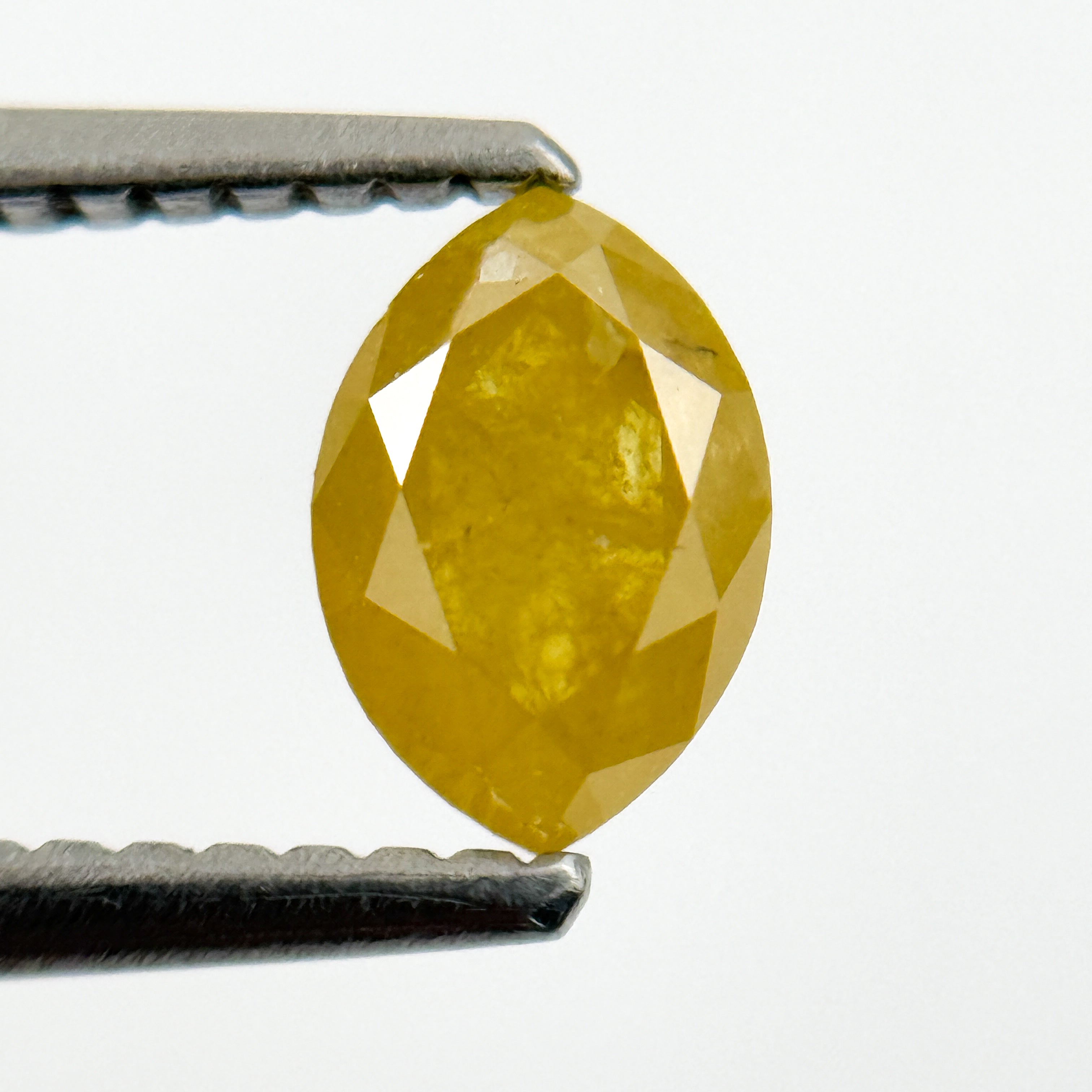 0.76 Ct Marquise Rose Cut Yellow Natural Salt and Pepper Diamond