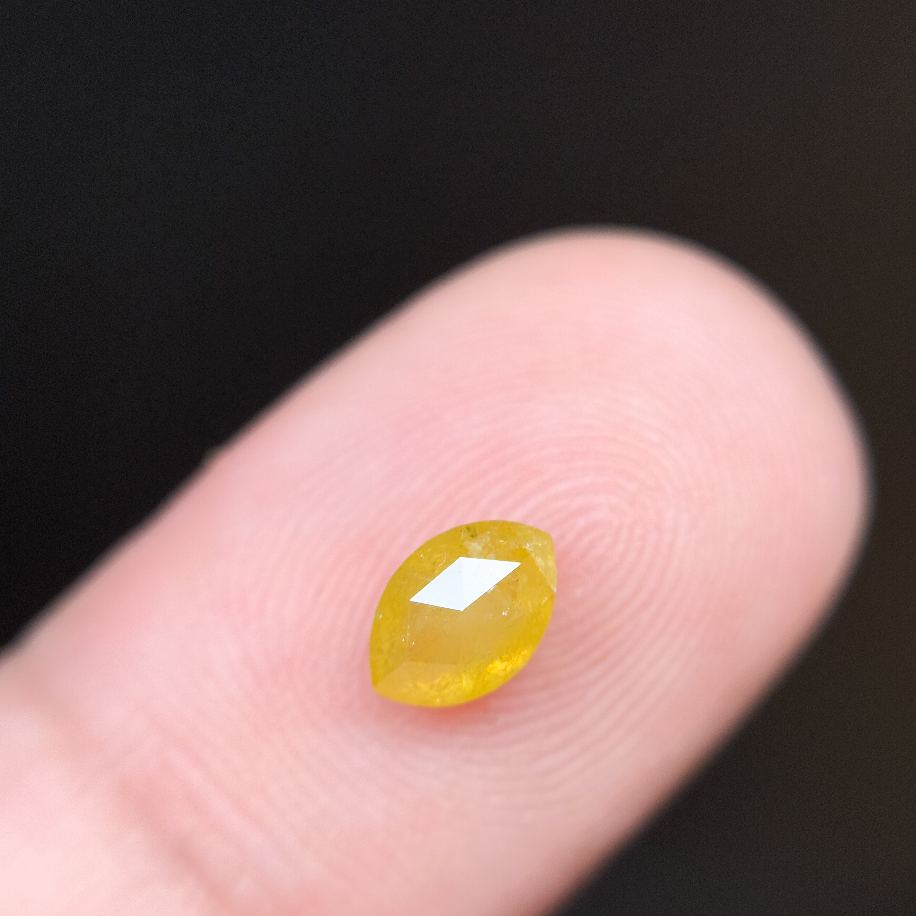 0.76 Ct Marquise Rose Cut Yellow Natural Salt and Pepper Diamond