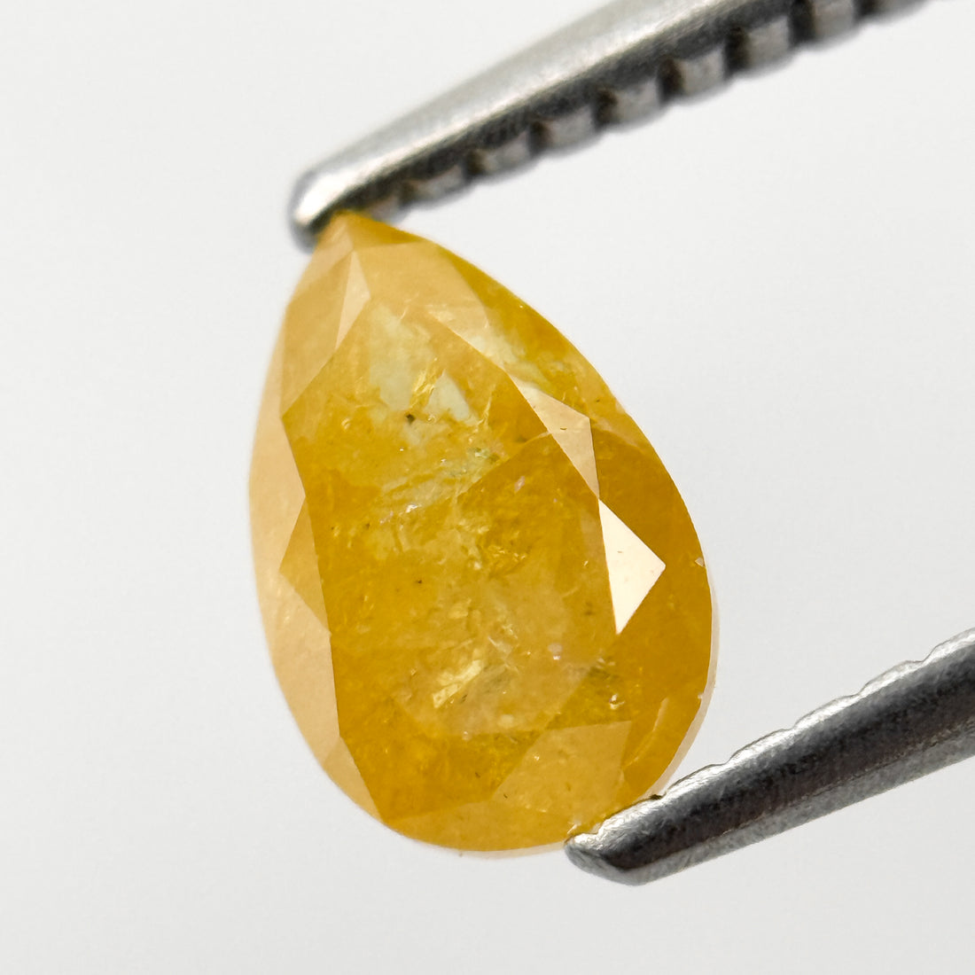 0.98 Ct Pear Rose Cut Yellow Natural Salt and Pepper Diamond