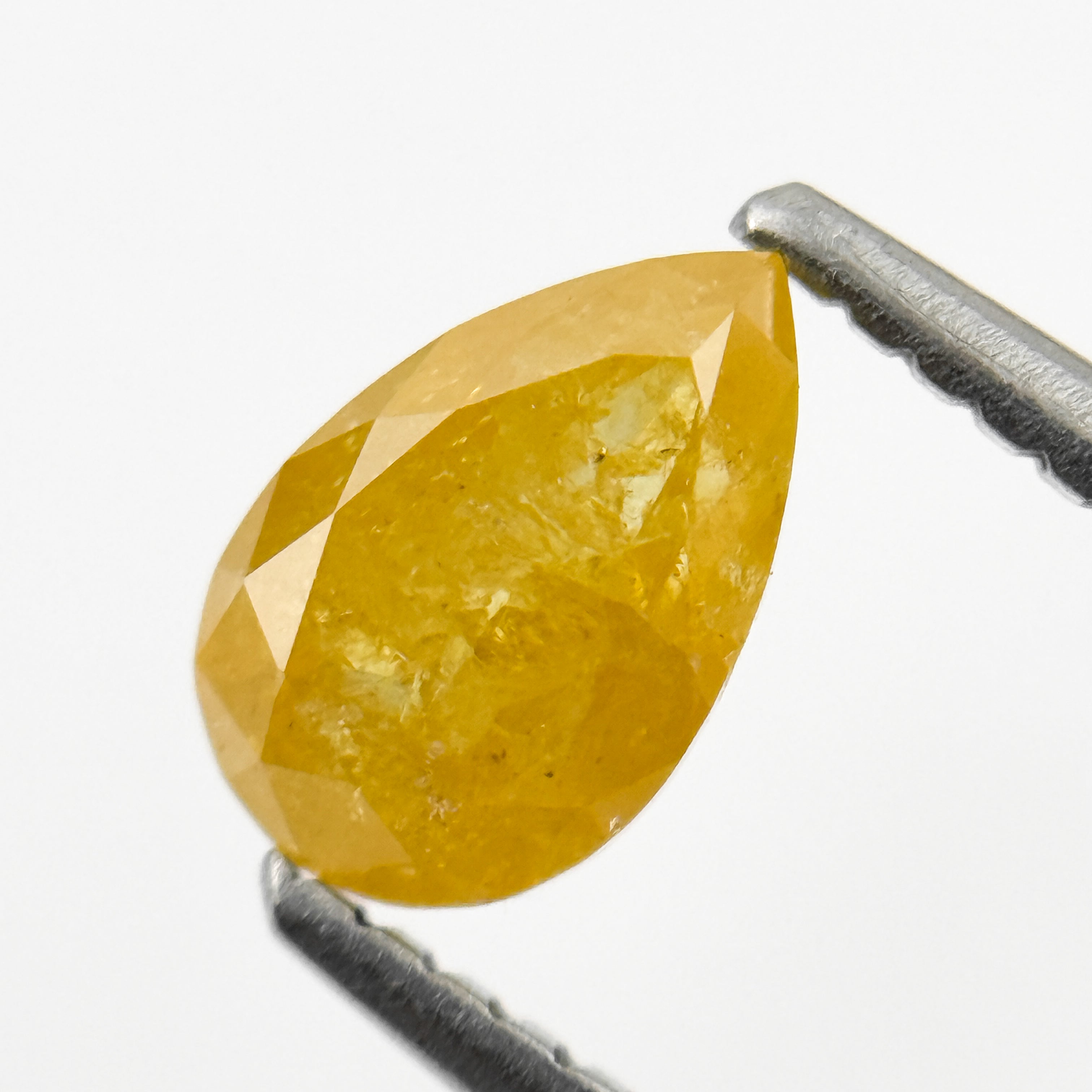0.98 Ct Pear Rose Cut Yellow Natural Salt and Pepper Diamond