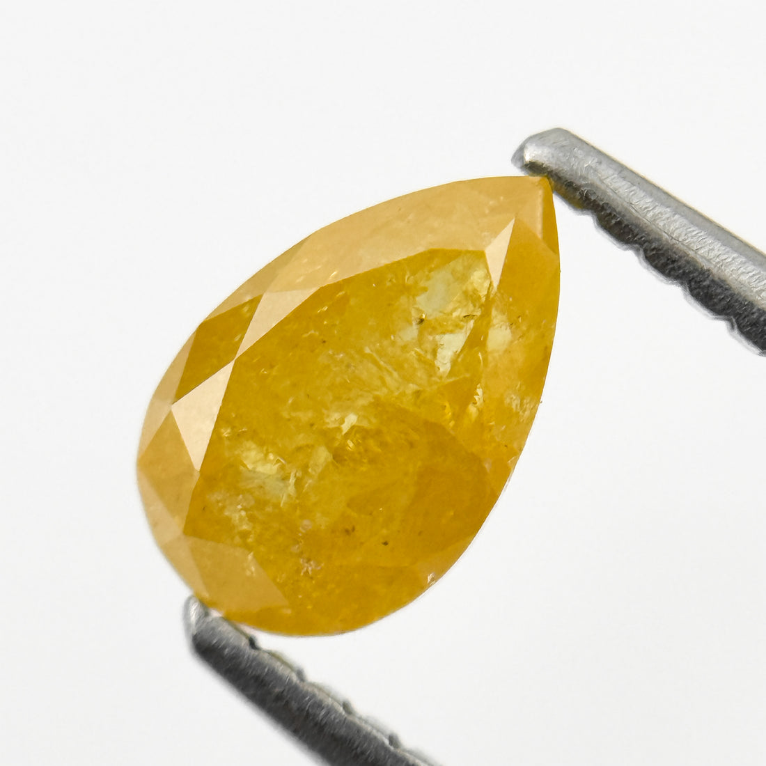 0.98 Ct Pear Rose Cut Yellow Natural Salt and Pepper Diamond