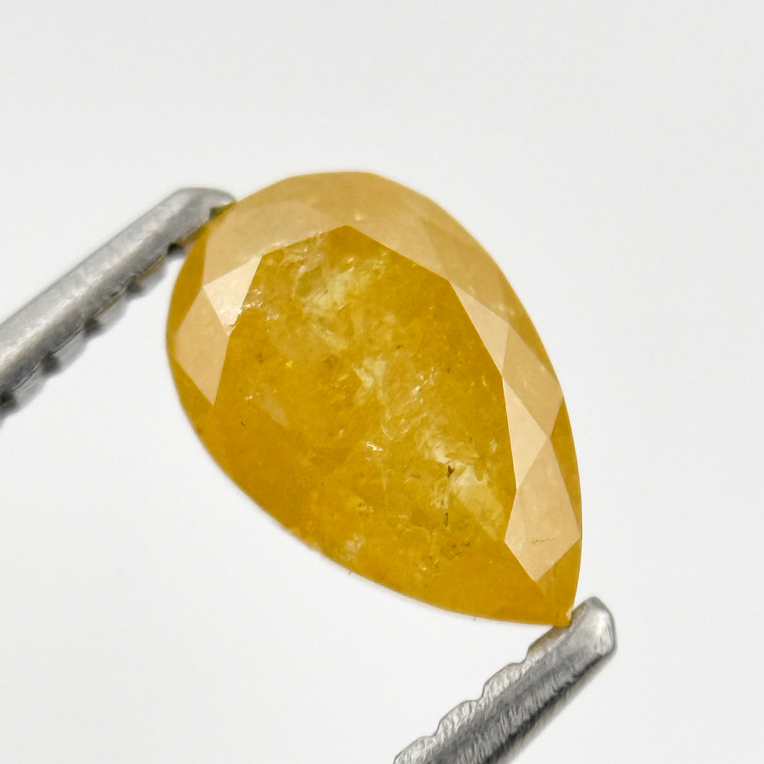 0.98 Ct Pear Rose Cut Yellow Natural Salt and Pepper Diamond