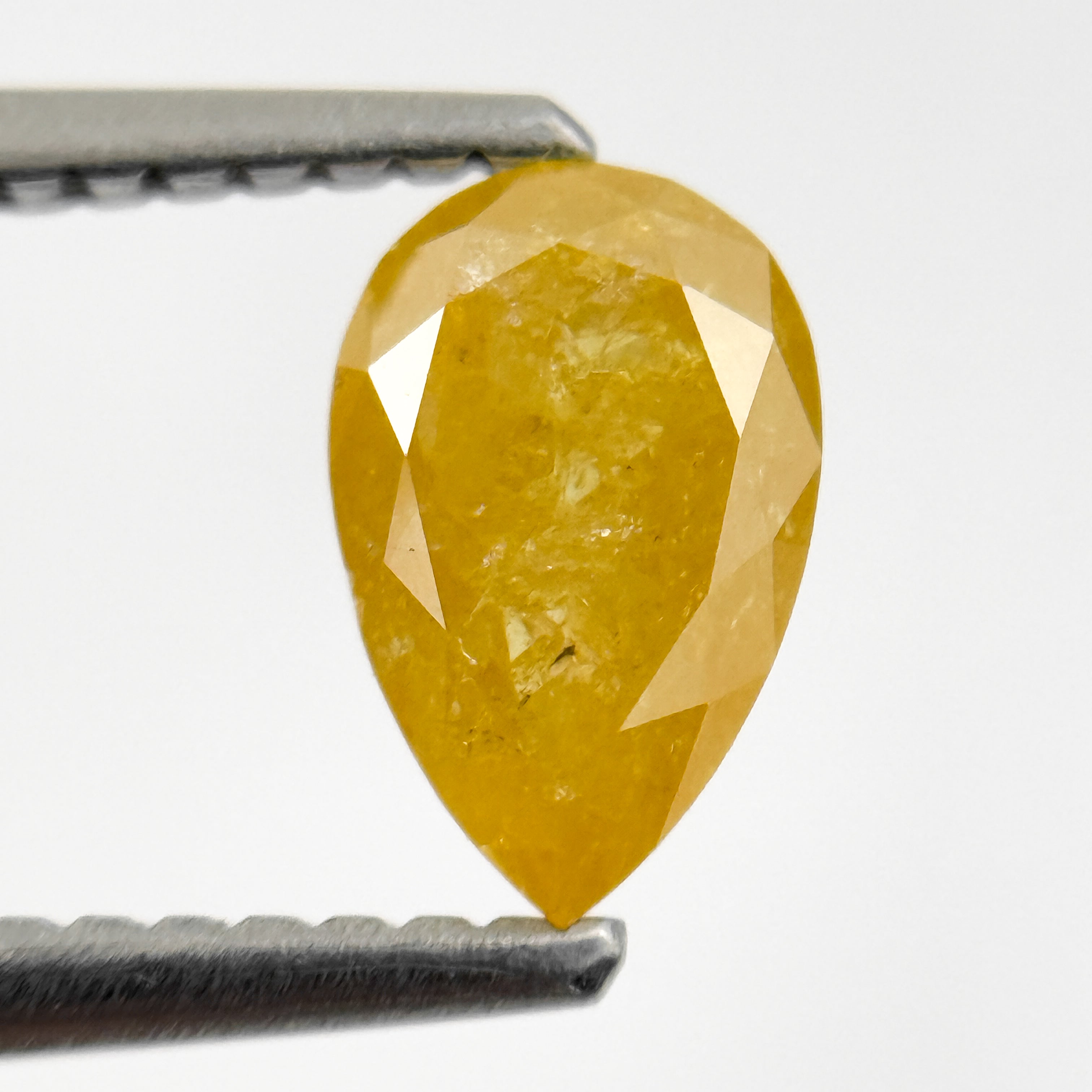 0.98 Ct Pear Rose Cut Yellow Natural Salt and Pepper Diamond
