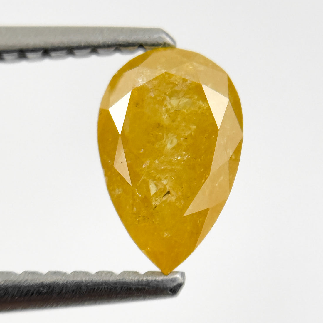 0.98 Ct Pear Rose Cut Yellow Natural Salt and Pepper Diamond