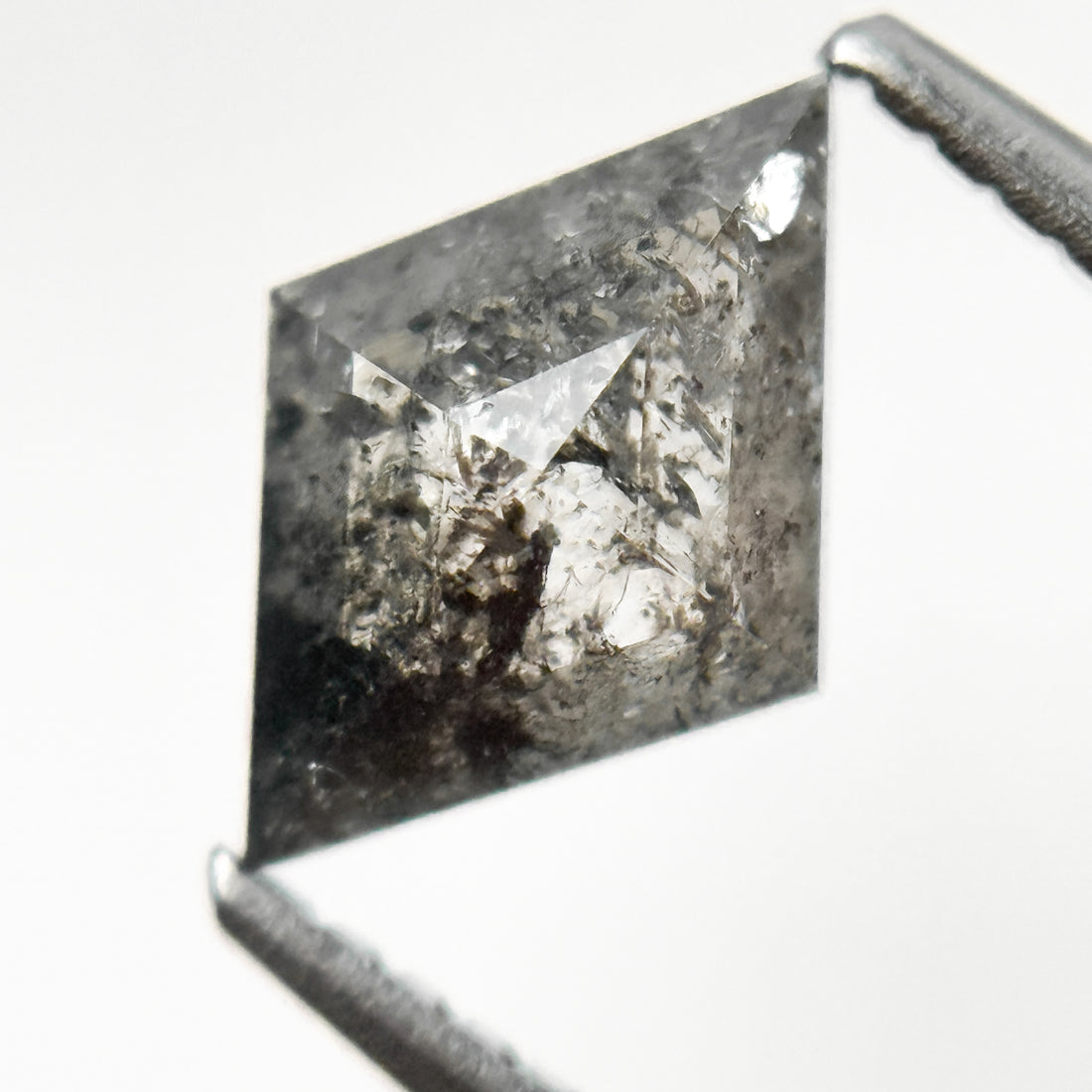 1.10 Ct Kite Rose Cut Grey Natural Salt and Pepper Diamond