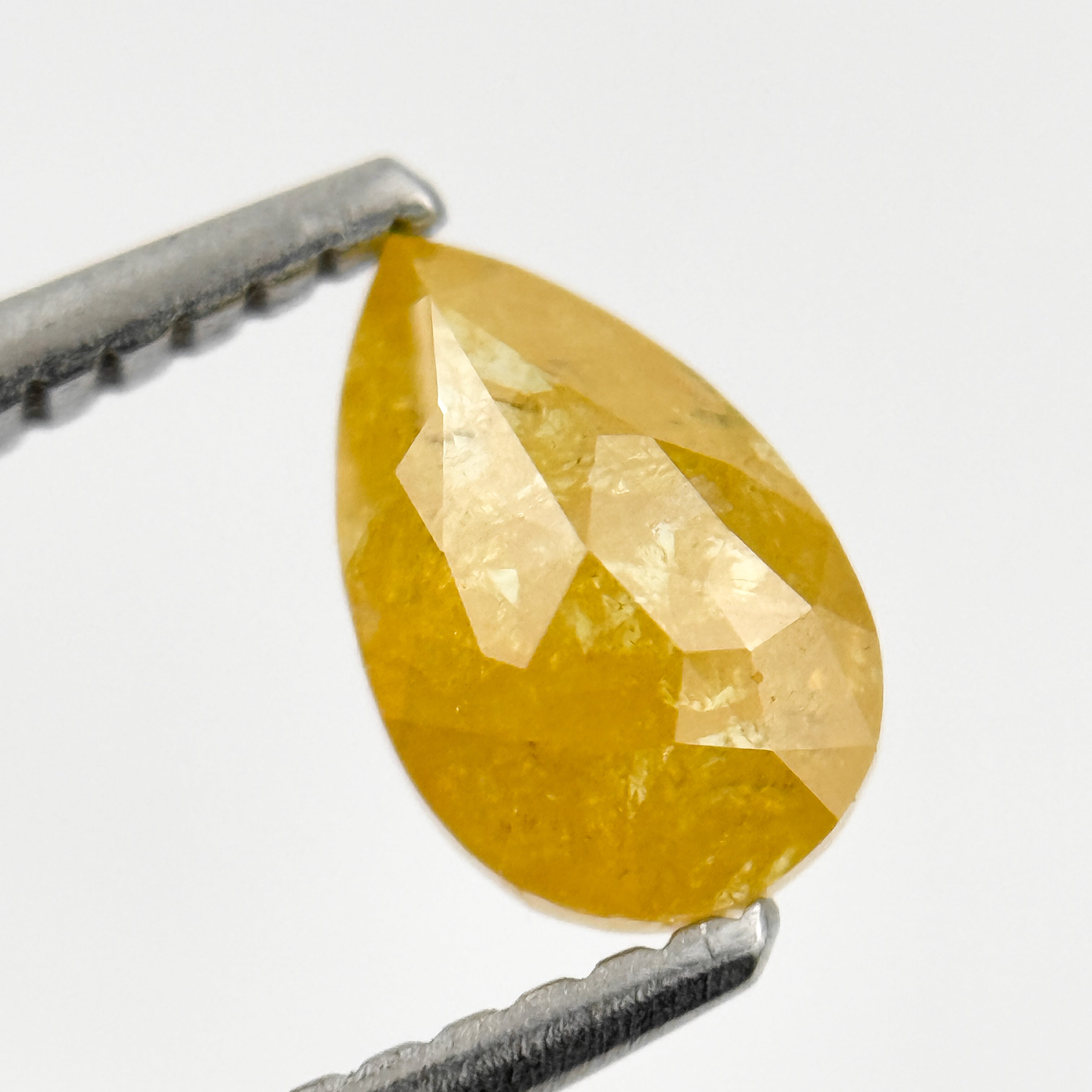 0.98 Ct Pear Rose Cut Yellow Natural Salt and Pepper Diamond