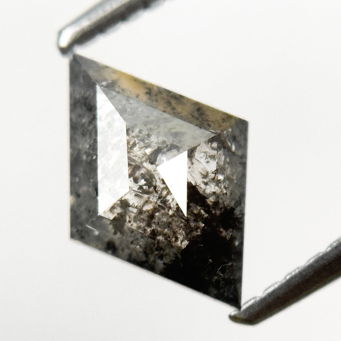 1.10 Ct Kite Rose Cut Grey Natural Salt and Pepper Diamond