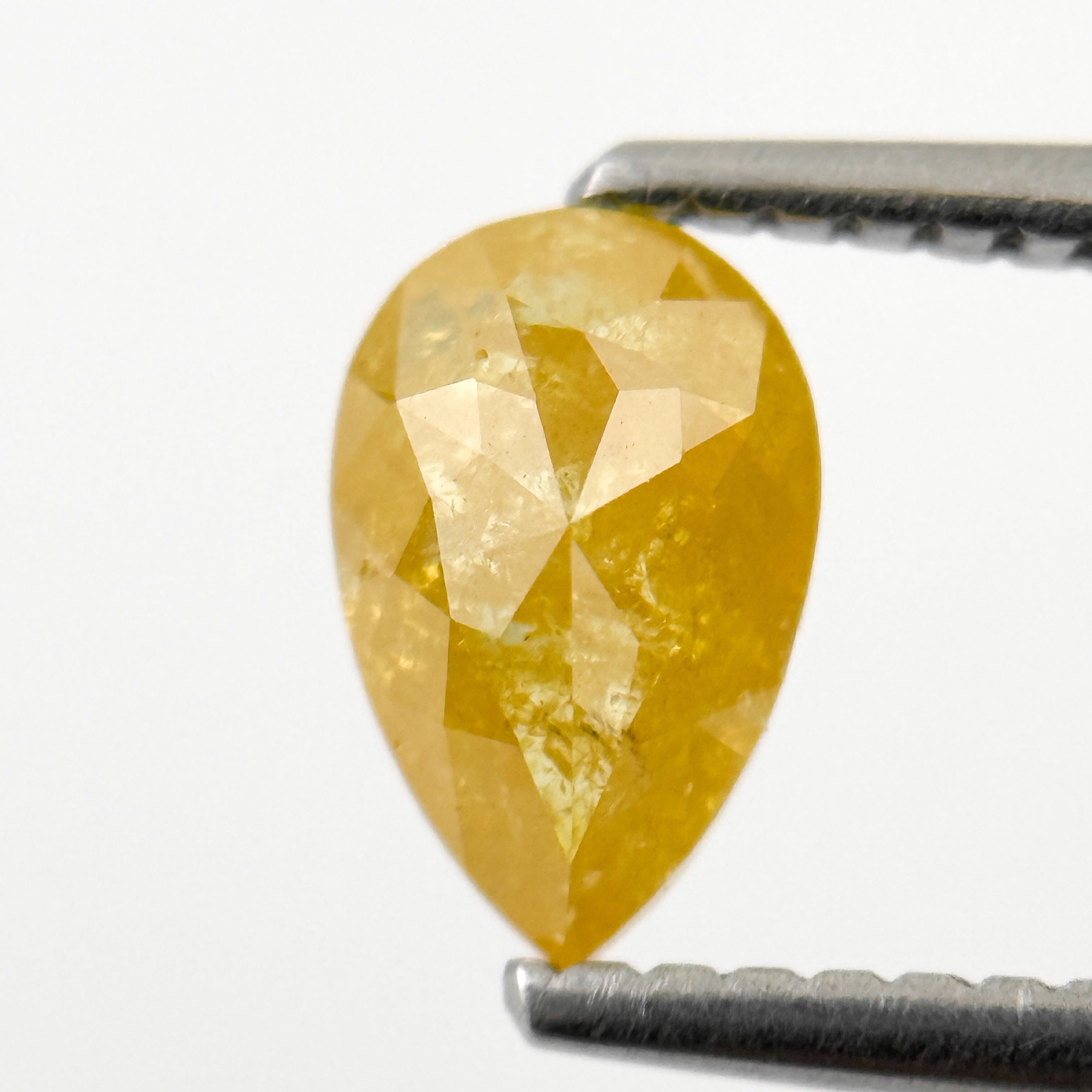 0.98 Ct Pear Rose Cut Yellow Natural Salt and Pepper Diamond