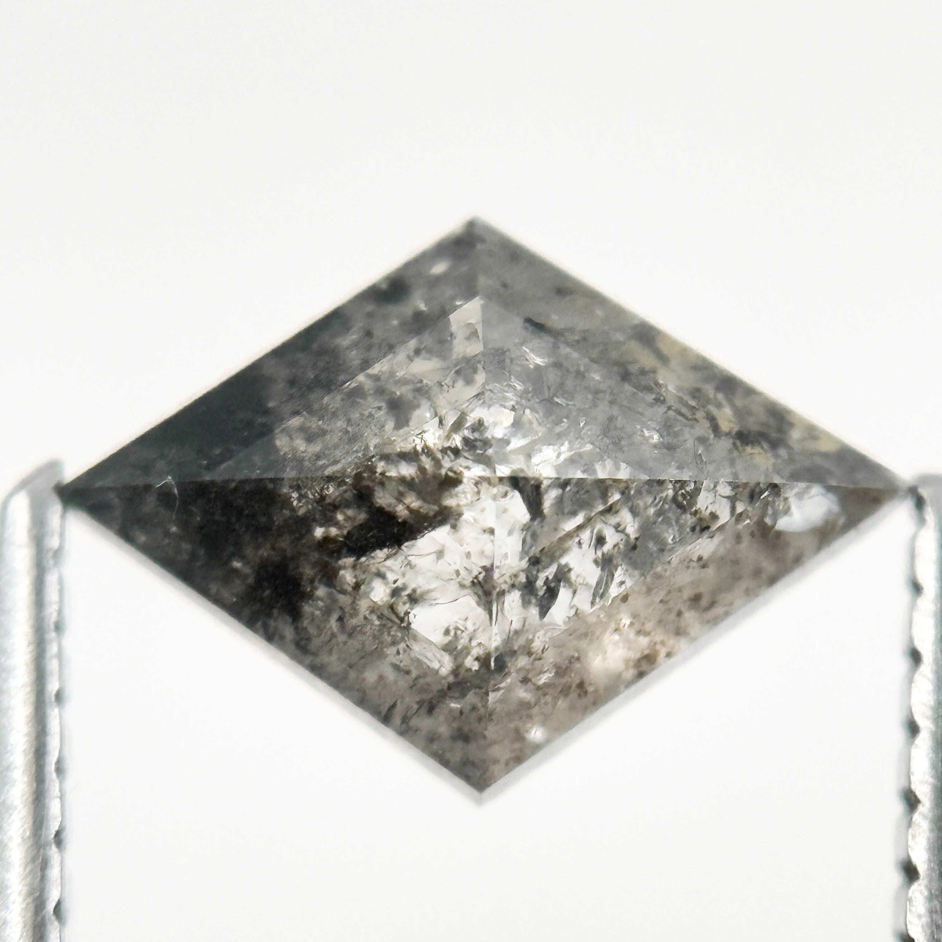 1.10 Ct Kite Rose Cut Grey Natural Salt and Pepper Diamond