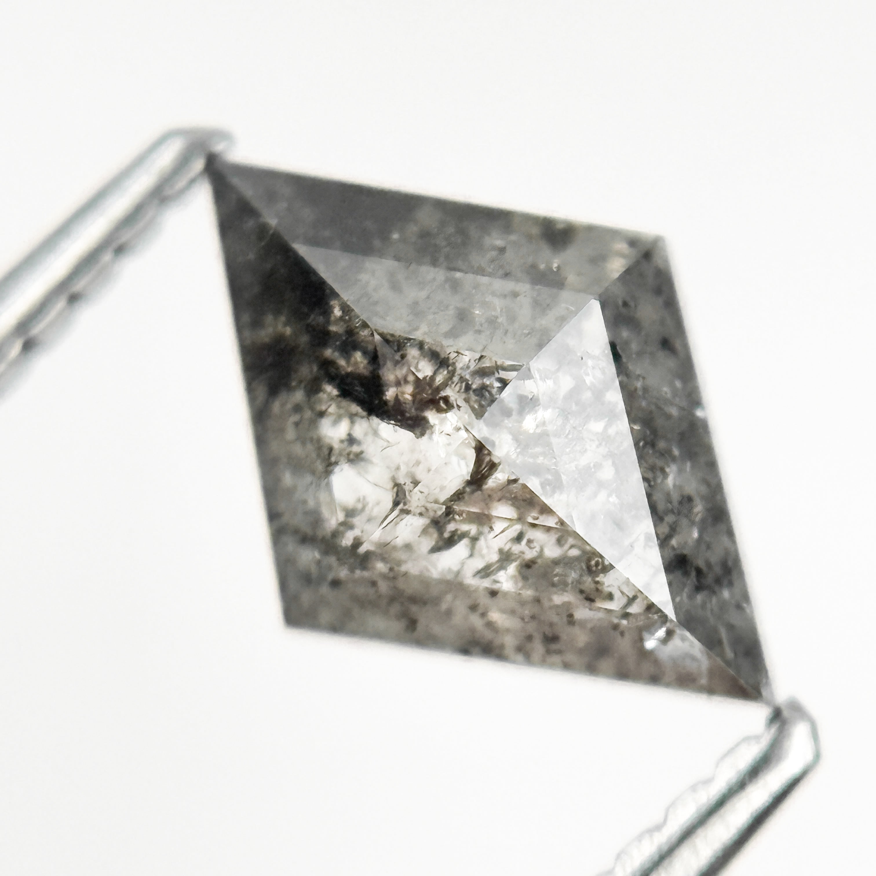 1.10 Ct Kite Rose Cut Grey Natural Salt and Pepper Diamond