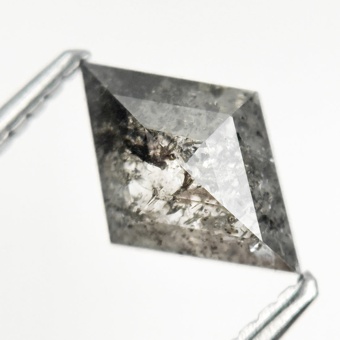 1.10 Ct Kite Rose Cut Grey Natural Salt and Pepper Diamond