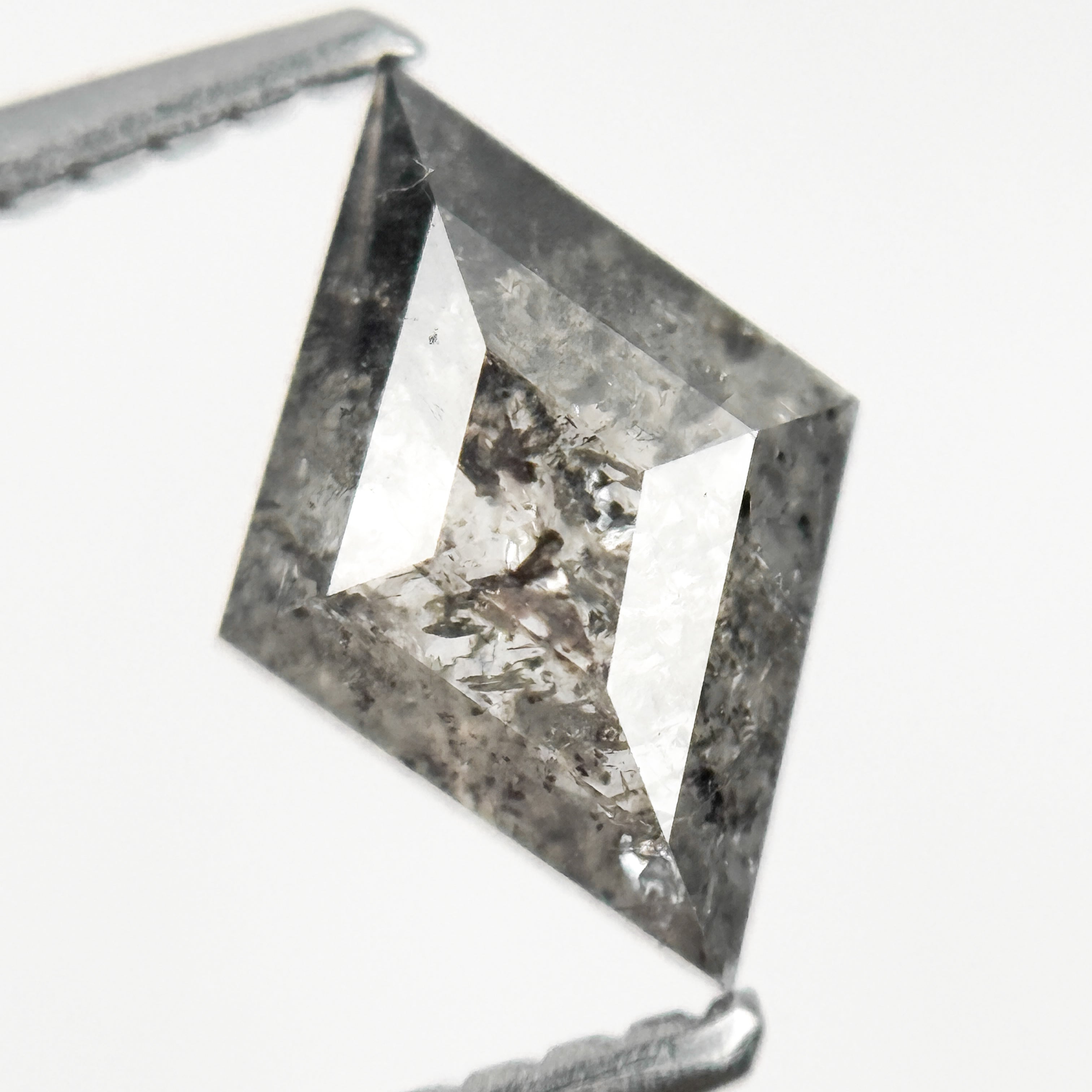 1.10 Ct Kite Rose Cut Grey Natural Salt and Pepper Diamond