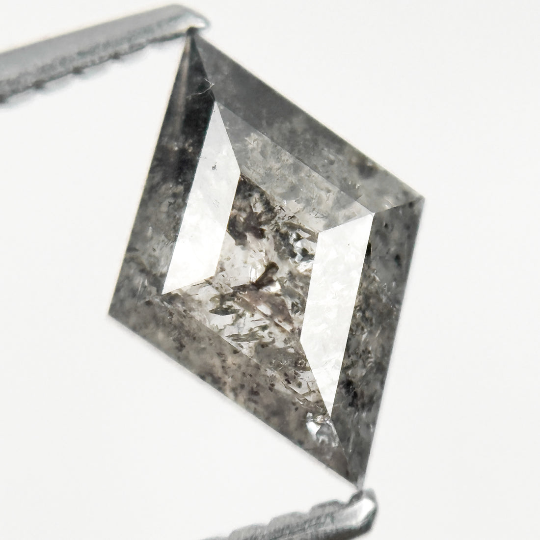 1.10 Ct Kite Rose Cut Grey Natural Salt and Pepper Diamond