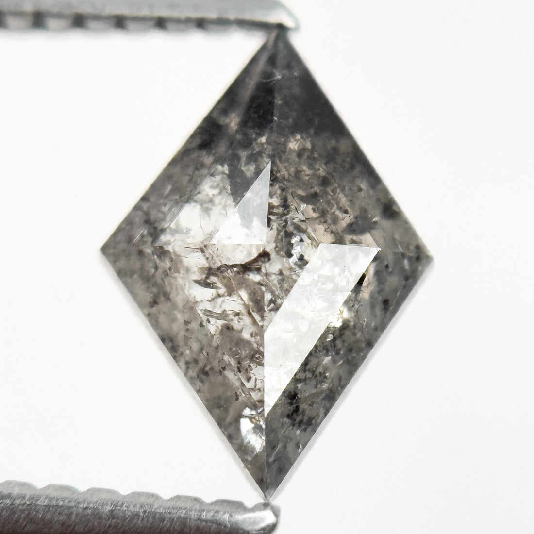 1.10 Ct Kite Rose Cut Grey Natural Salt and Pepper Diamond