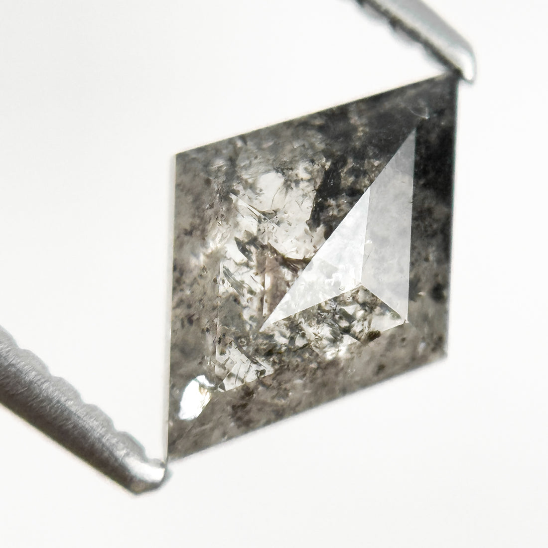 1.10 Ct Kite Rose Cut Grey Natural Salt and Pepper Diamond
