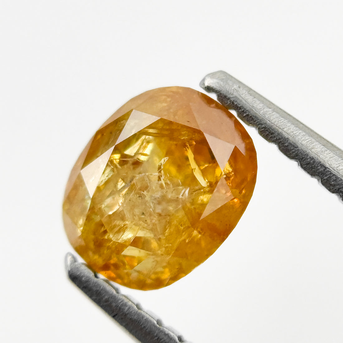 0.93 Ct Oval Rose Cut Yellow Natural Salt and Pepper Diamond