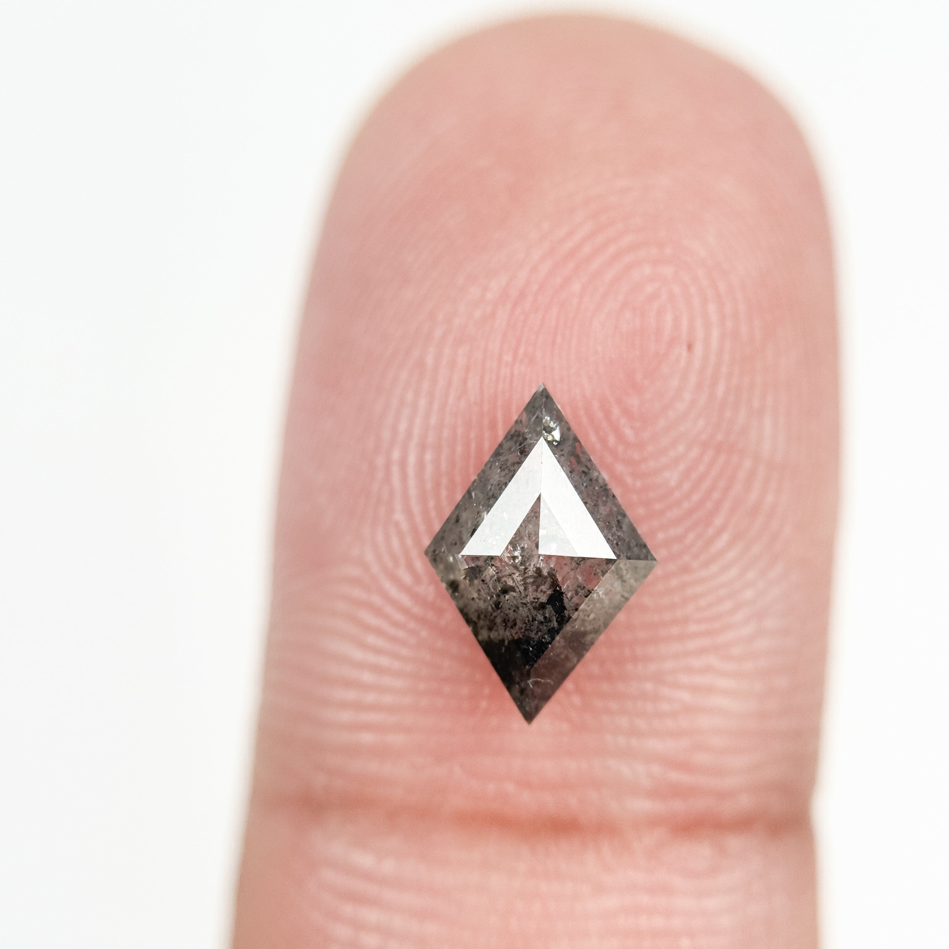 1.10 Ct Kite Rose Cut Grey Natural Salt and Pepper Diamond