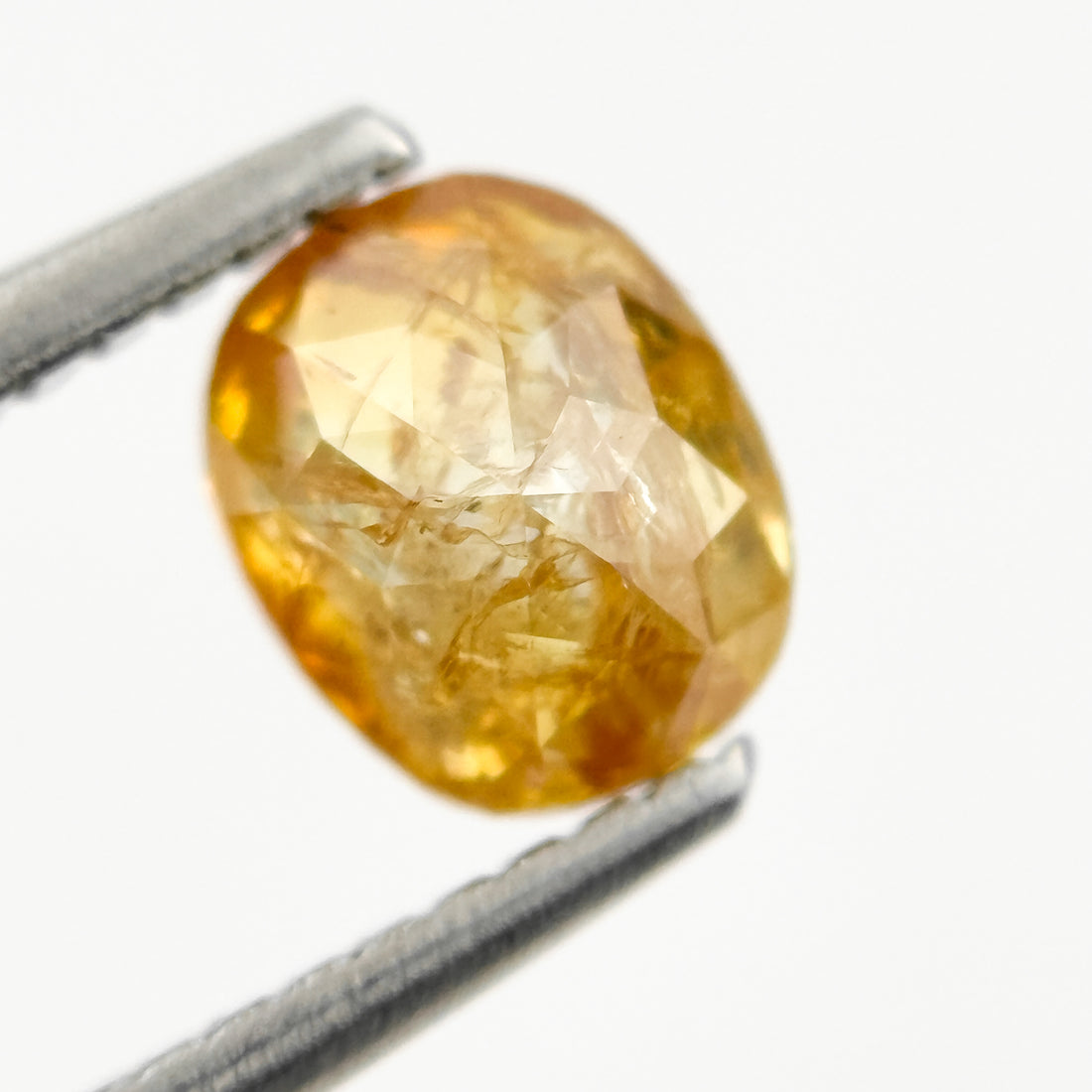 0.93 Ct Oval Rose Cut Yellow Natural Salt and Pepper Diamond
