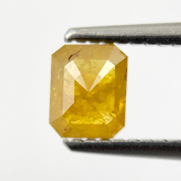 0.76 Ct Emerald Rose Cut Yellow Natural Salt and Pepper Diamond