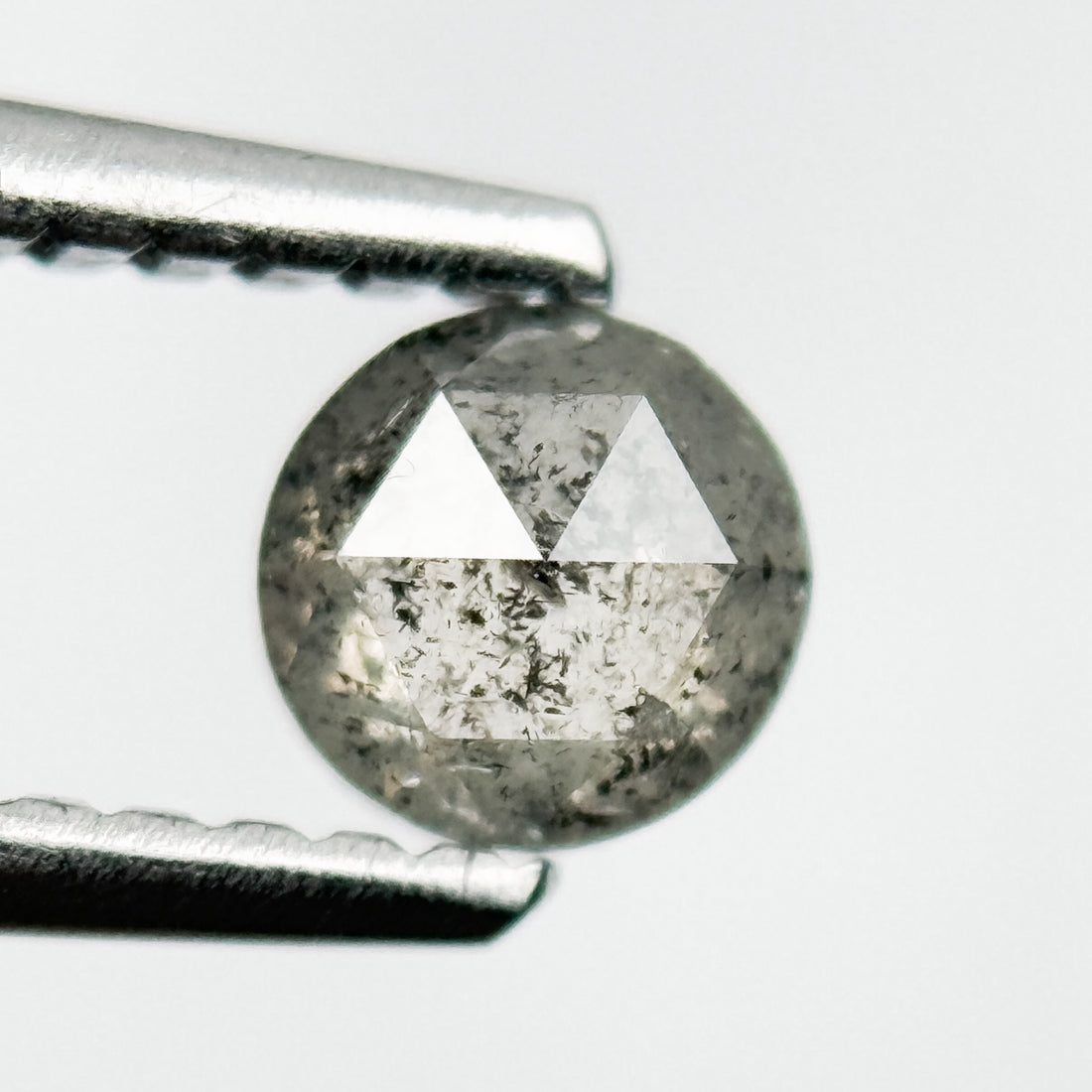 0.37 Ct Round Rose Cut Grey Natural Galaxy Diamond