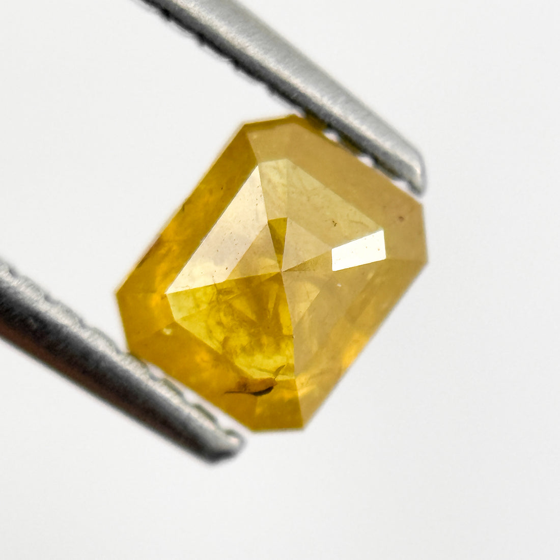 0.76 Ct Emerald Rose Cut Yellow Natural Salt and Pepper Diamond