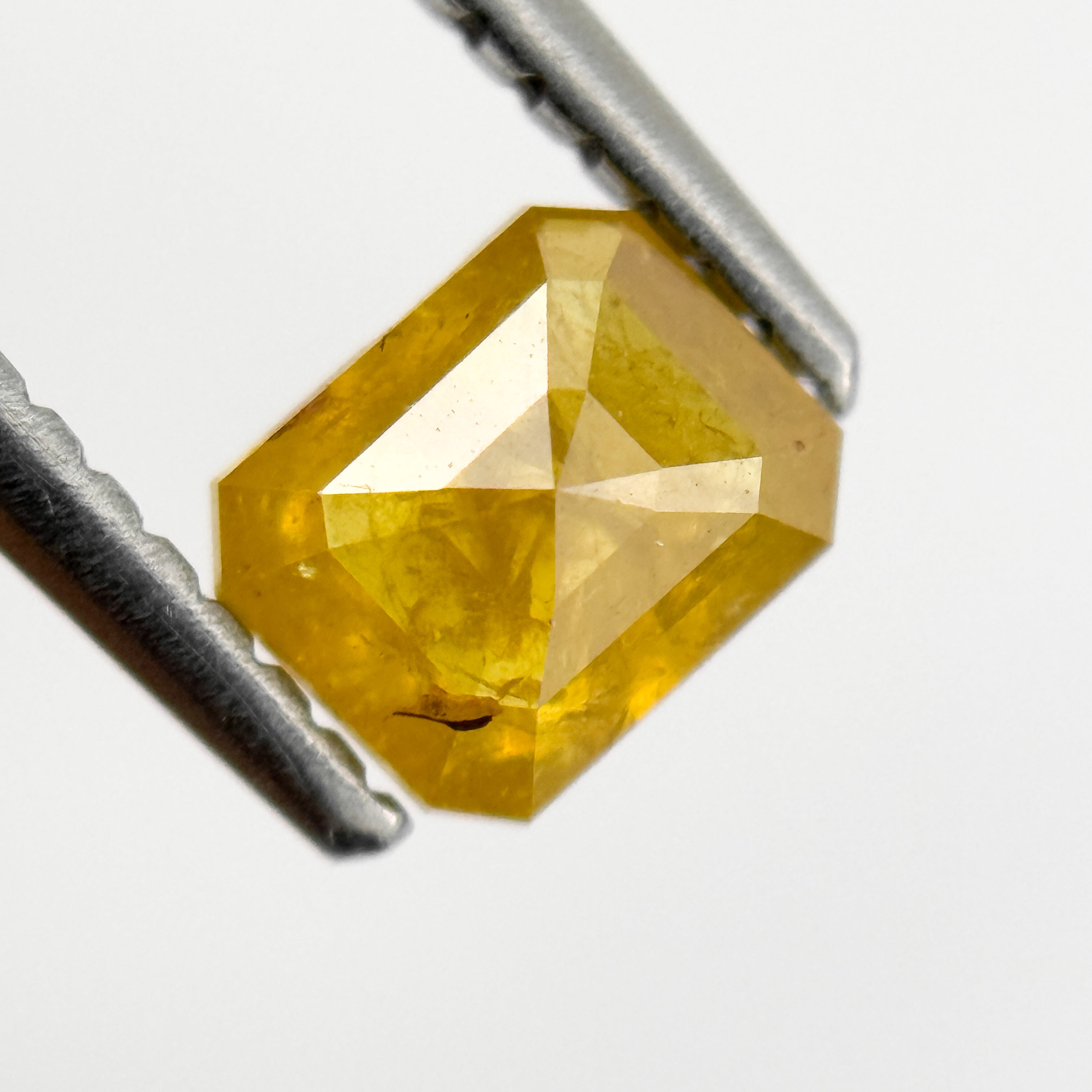 0.76 Ct Emerald Rose Cut Yellow Natural Salt and Pepper Diamond