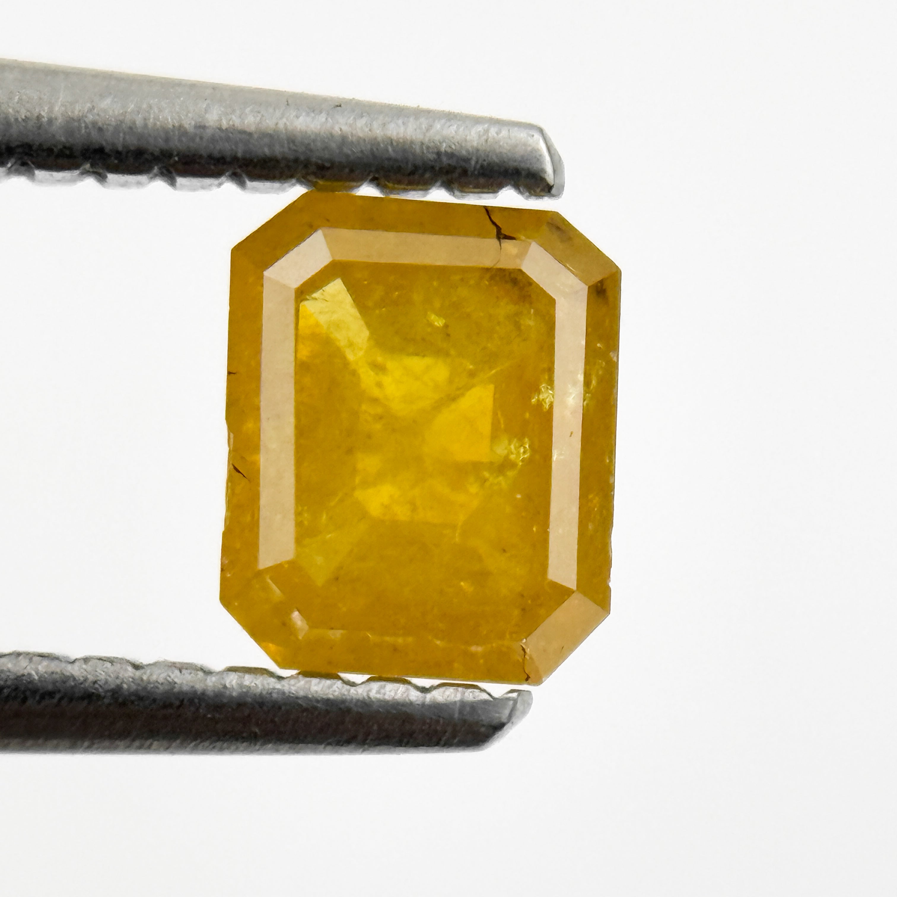 0.76 Ct Emerald Rose Cut Yellow Natural Salt and Pepper Diamond
