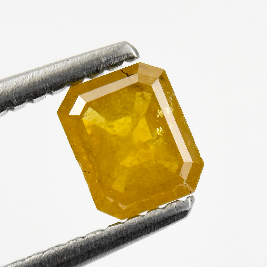 0.76 Ct Emerald Rose Cut Yellow Natural Salt and Pepper Diamond