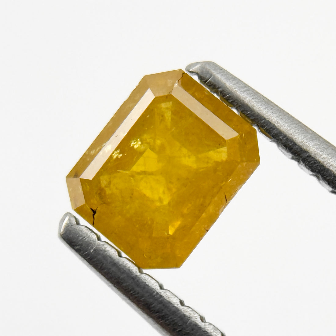 0.76 Ct Emerald Rose Cut Yellow Natural Salt and Pepper Diamond