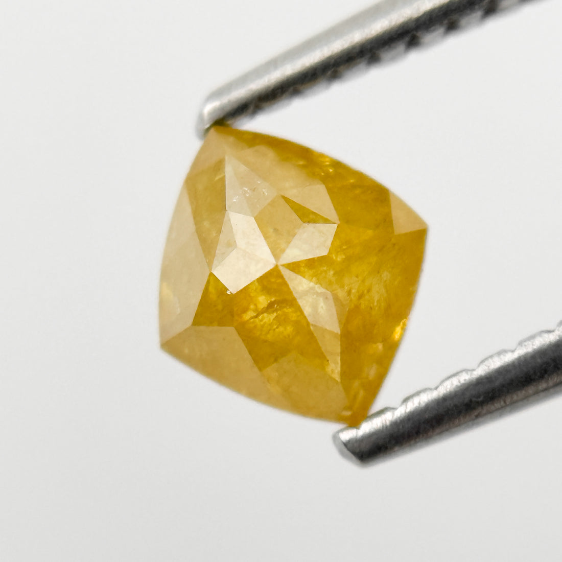 0.78 Ct Kite Rose Cut Yellow Natural Salt and Pepper Diamond