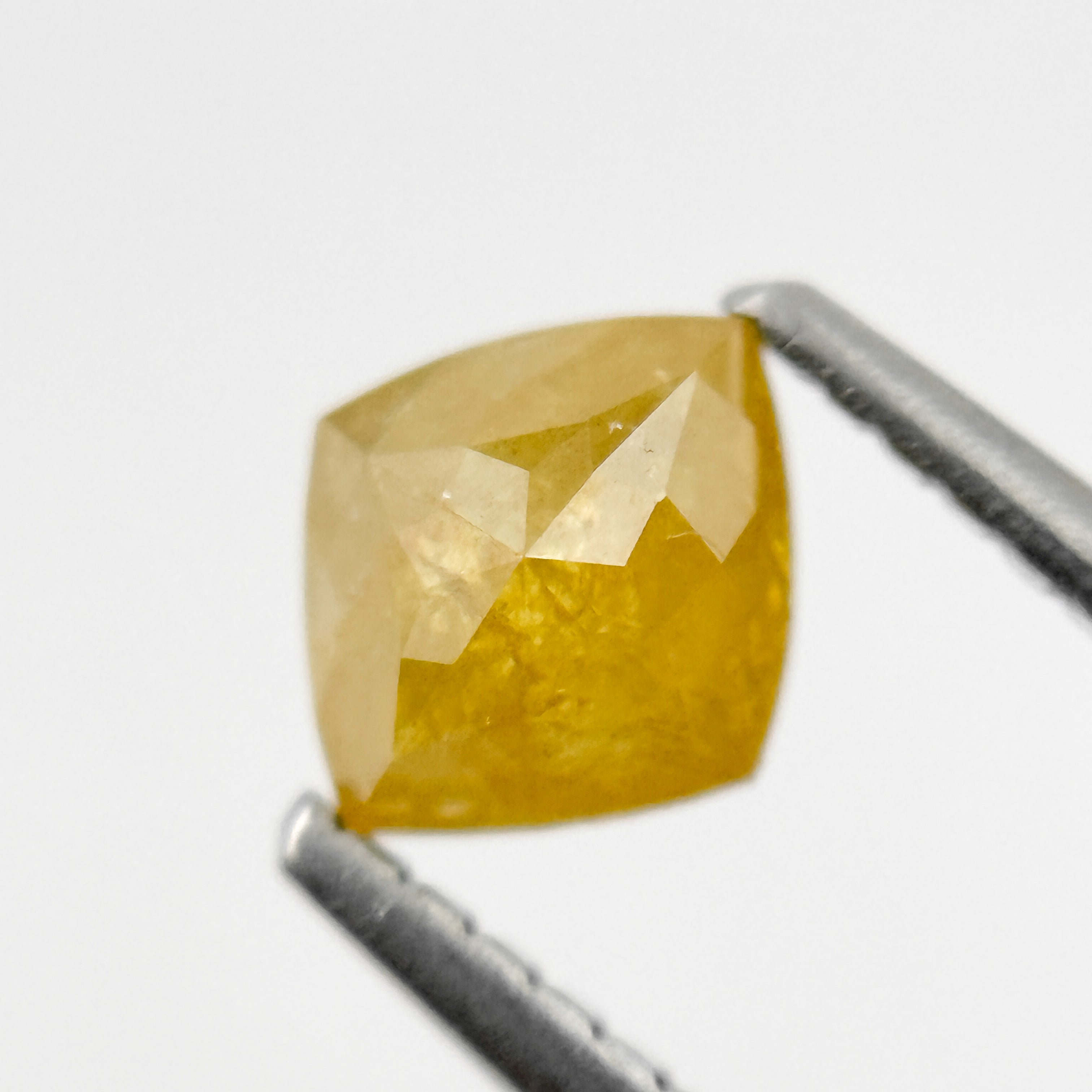 0.78 Ct Kite Rose Cut Yellow Natural Salt and Pepper Diamond