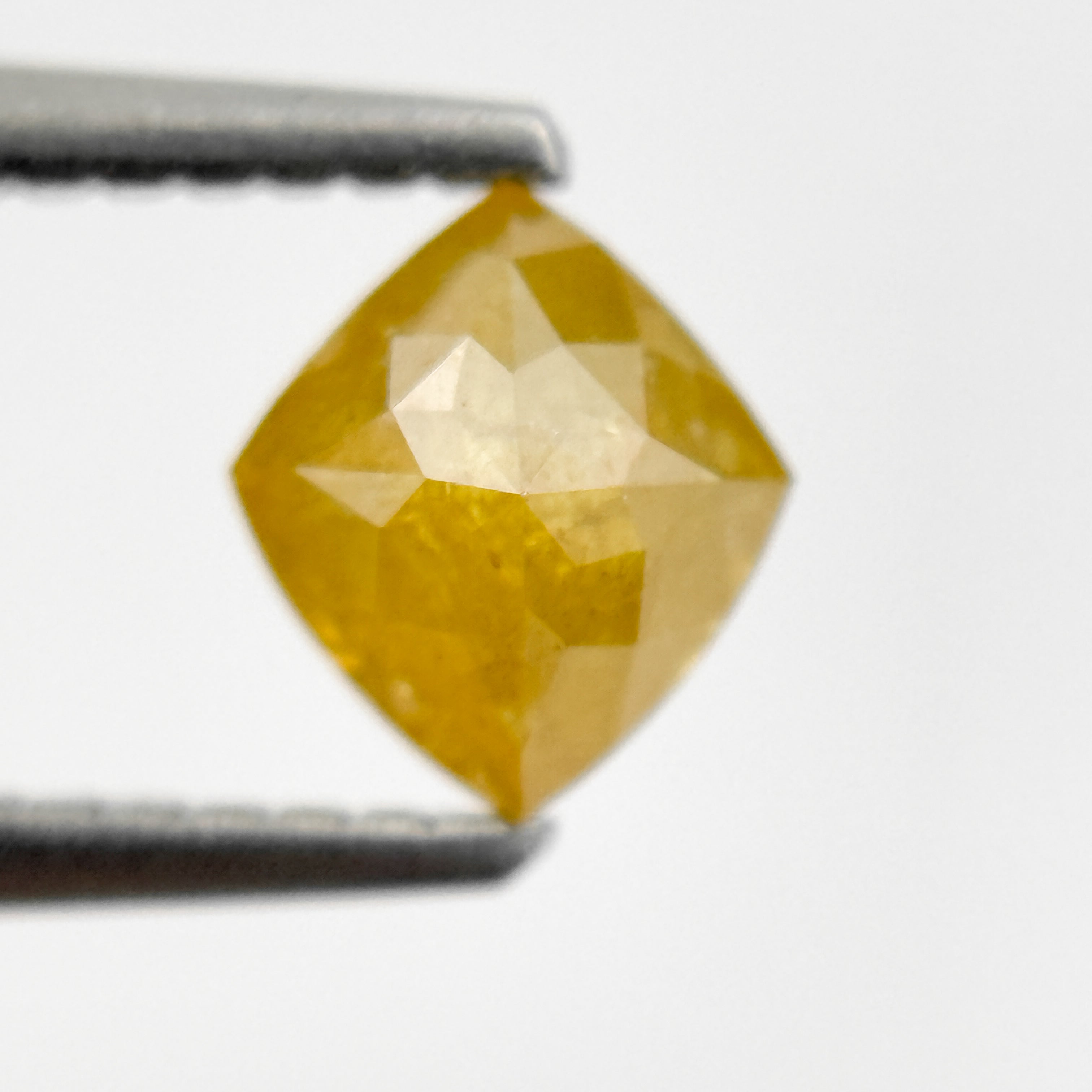 0.78 Ct Kite Rose Cut Yellow Natural Salt and Pepper Diamond