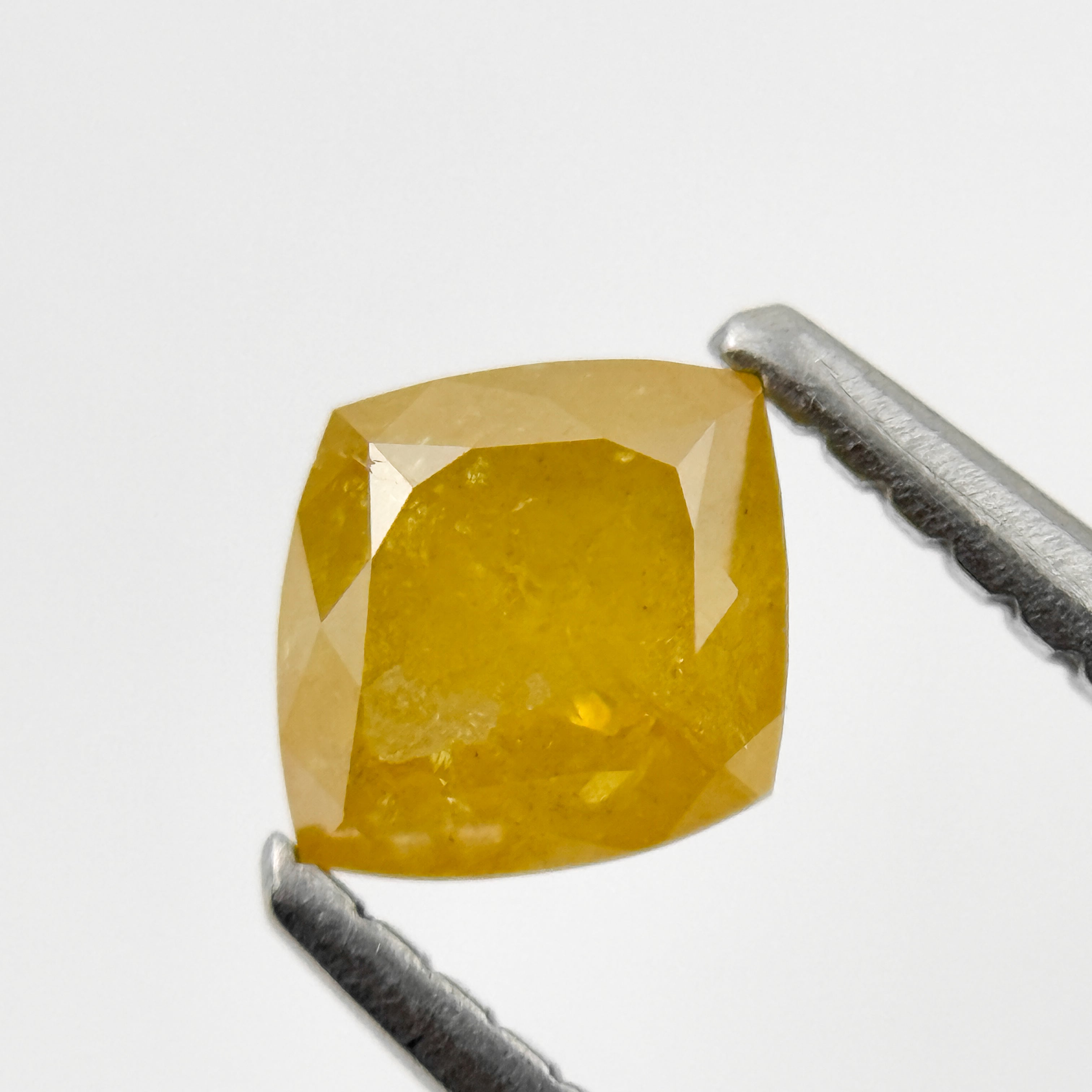 0.78 Ct Kite Rose Cut Yellow Natural Salt and Pepper Diamond